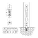 SOPORTE EMBUTIR 100-8 LATON PARA PASADOR - 2