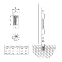 SOPORTE EMBUTIR 100-8 LATON PARA PASADOR - 2