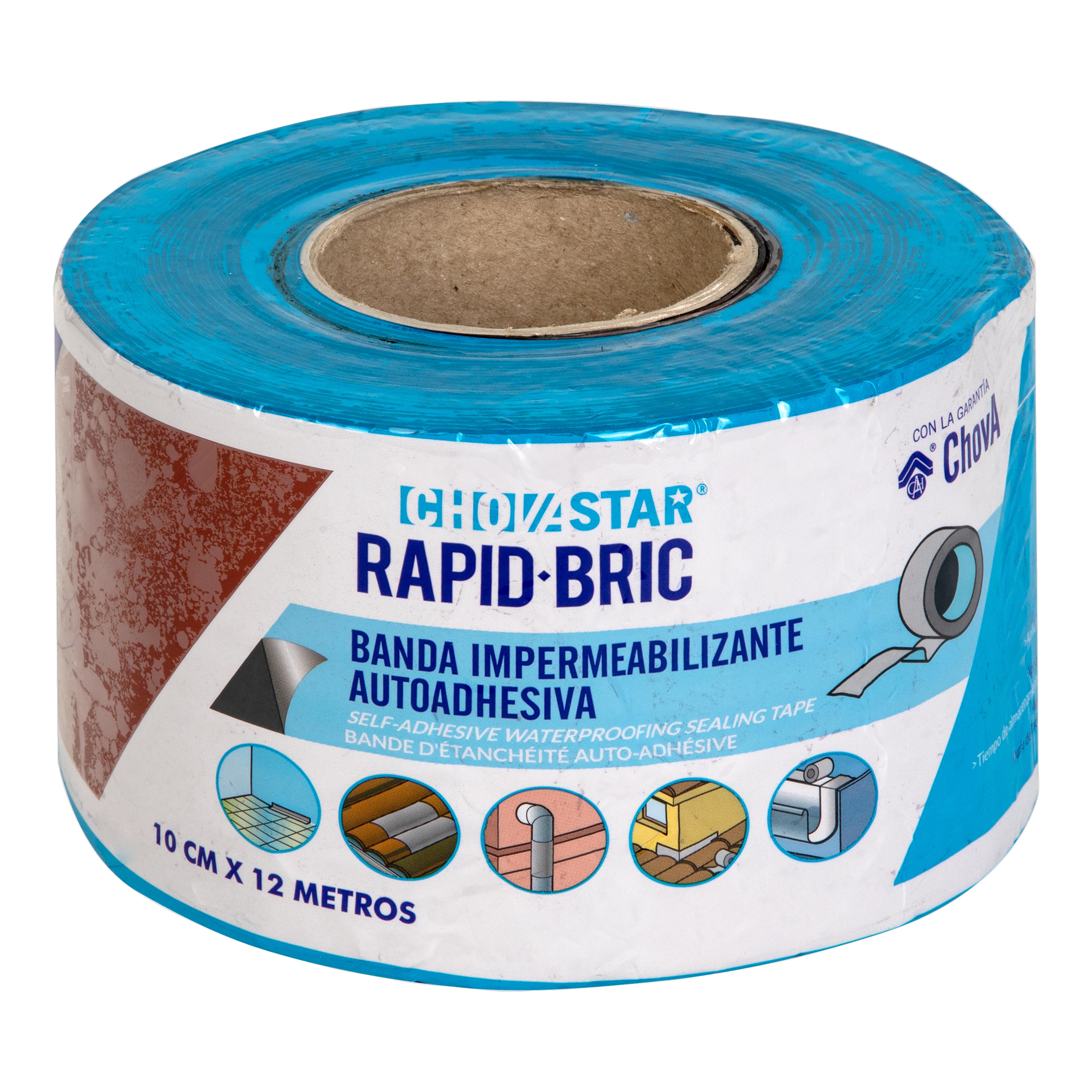 BANDA AUTOADHESIVA BETÚN ELASTÓMERO RAPID BRIC ROJO 10 CM 12 M - 5