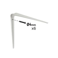 ESCUADRA PALOMILLA CON NERVIO BLANCA 350 X 400  MM - 2