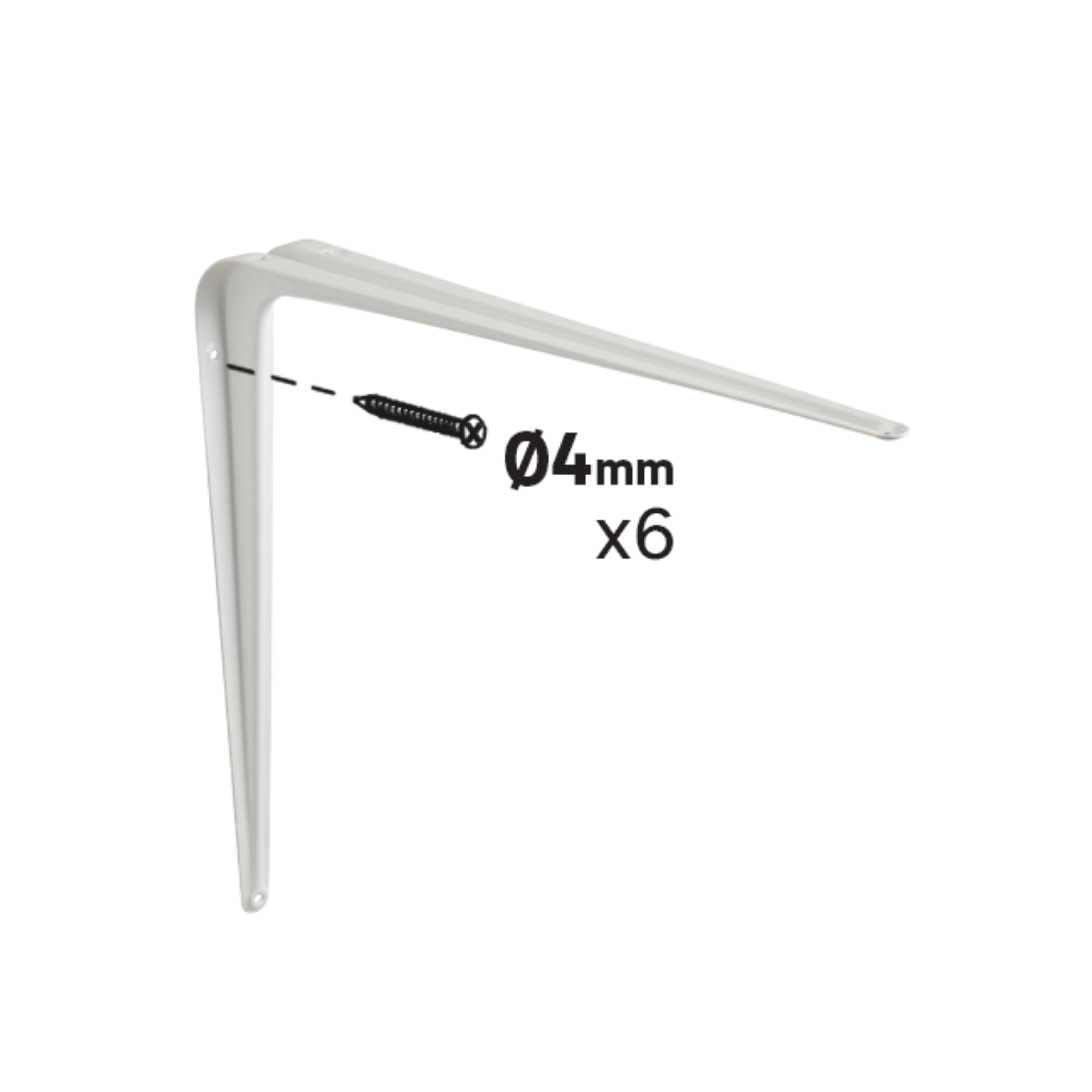 ESCUADRA PALOMILLA CON NERVIO BLANCA 350 X 400  MM - 2