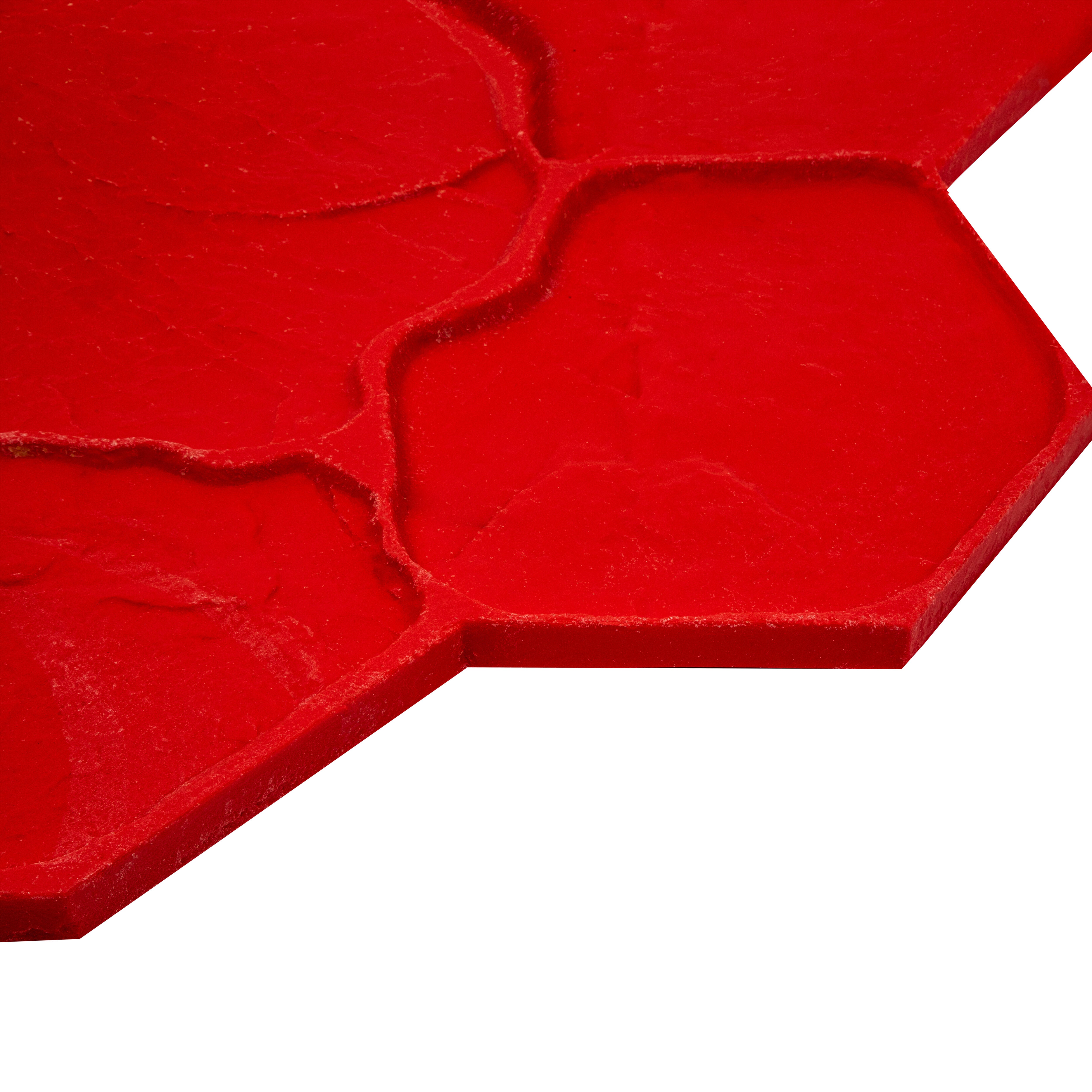 MOLDE PIEDRA IRREGULAR RÍGIDO  ROJO PARA HORMIGÓN IMPRESO - 3