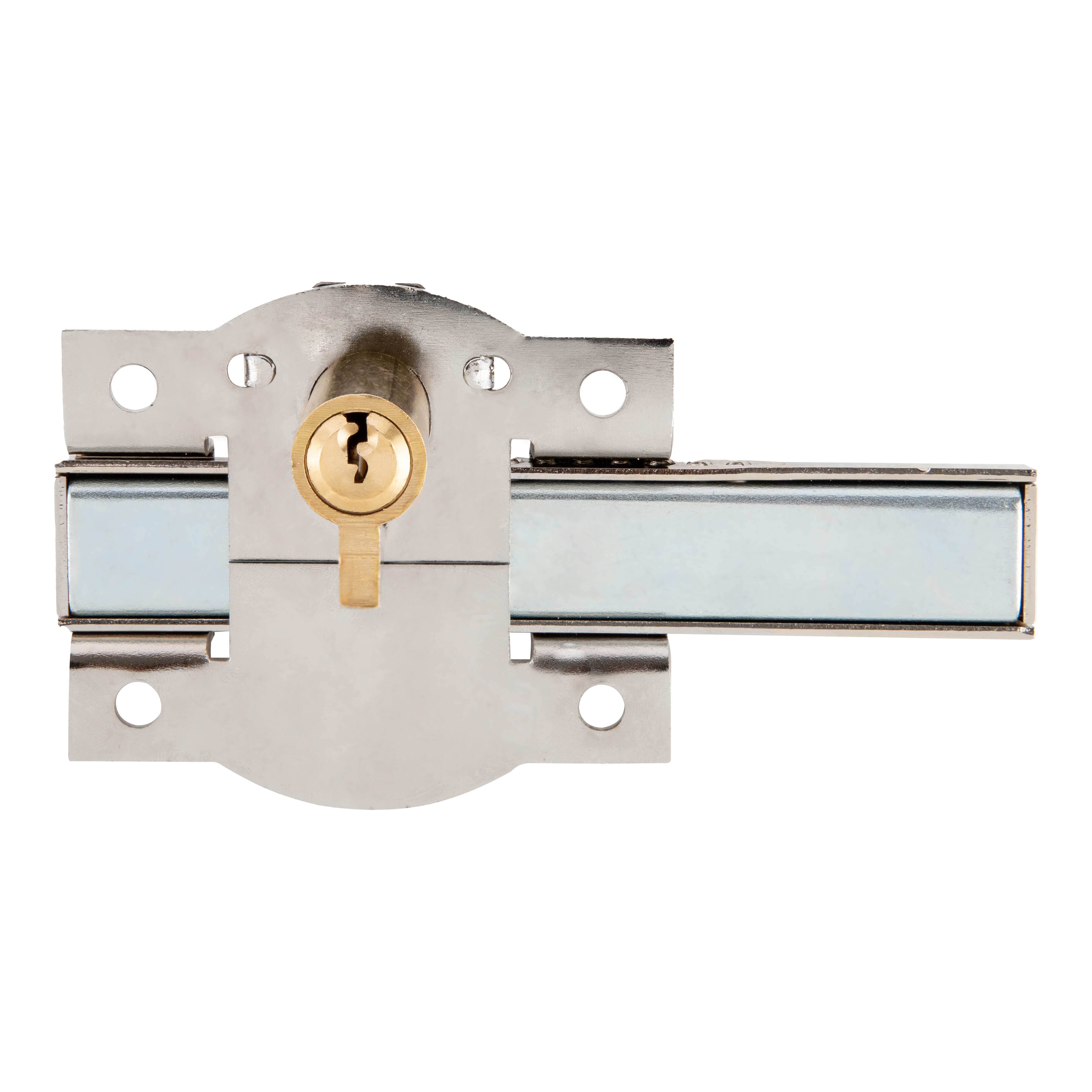 CERROJO PUERTA DE SEGURIDAD INTERIOR Y EXTERIOR NIQUELADO 3 LLAVES FAC - 2