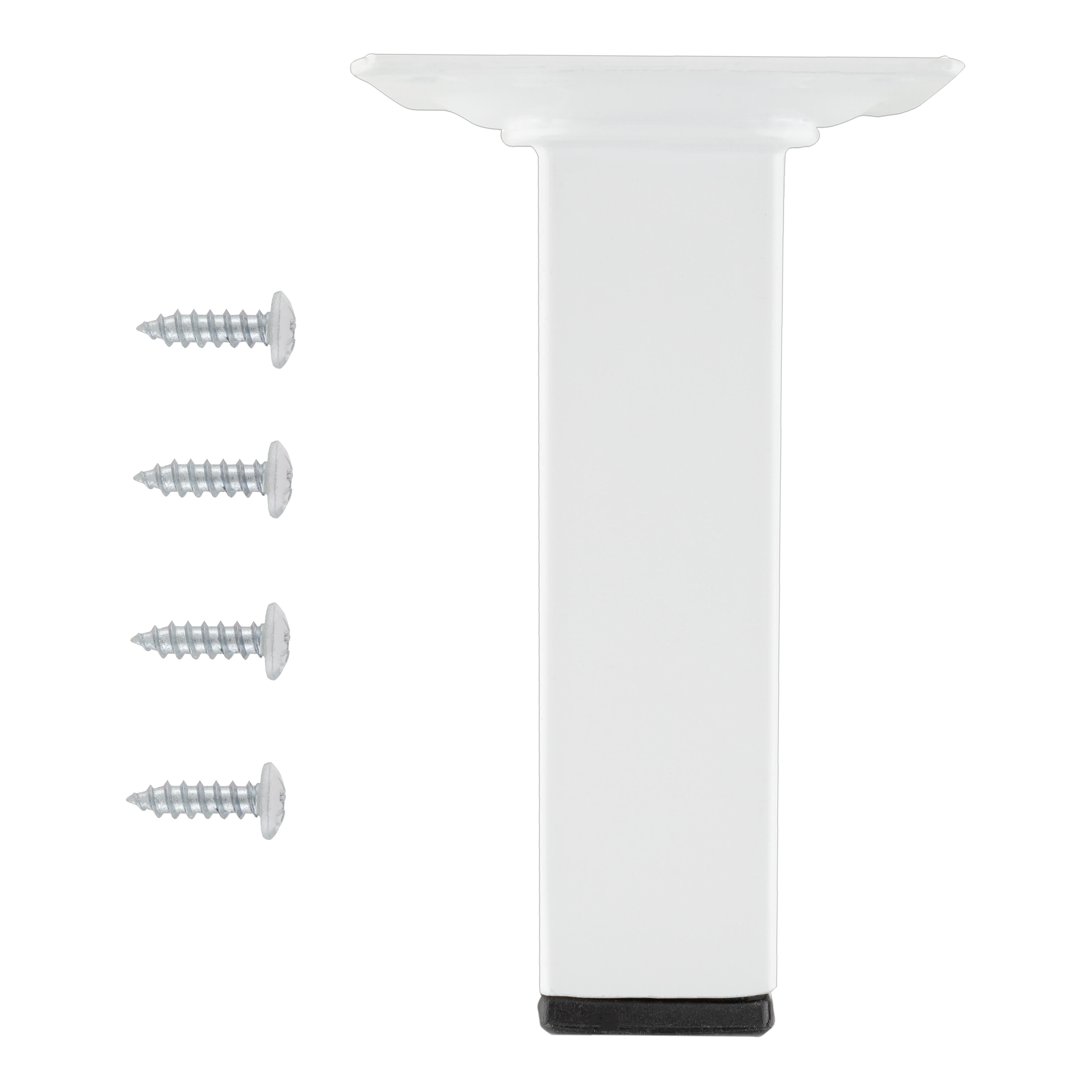 PATA MUEBLE ACERO CUADRADA 100MM 25X25MM BLANCA 1UD - 2