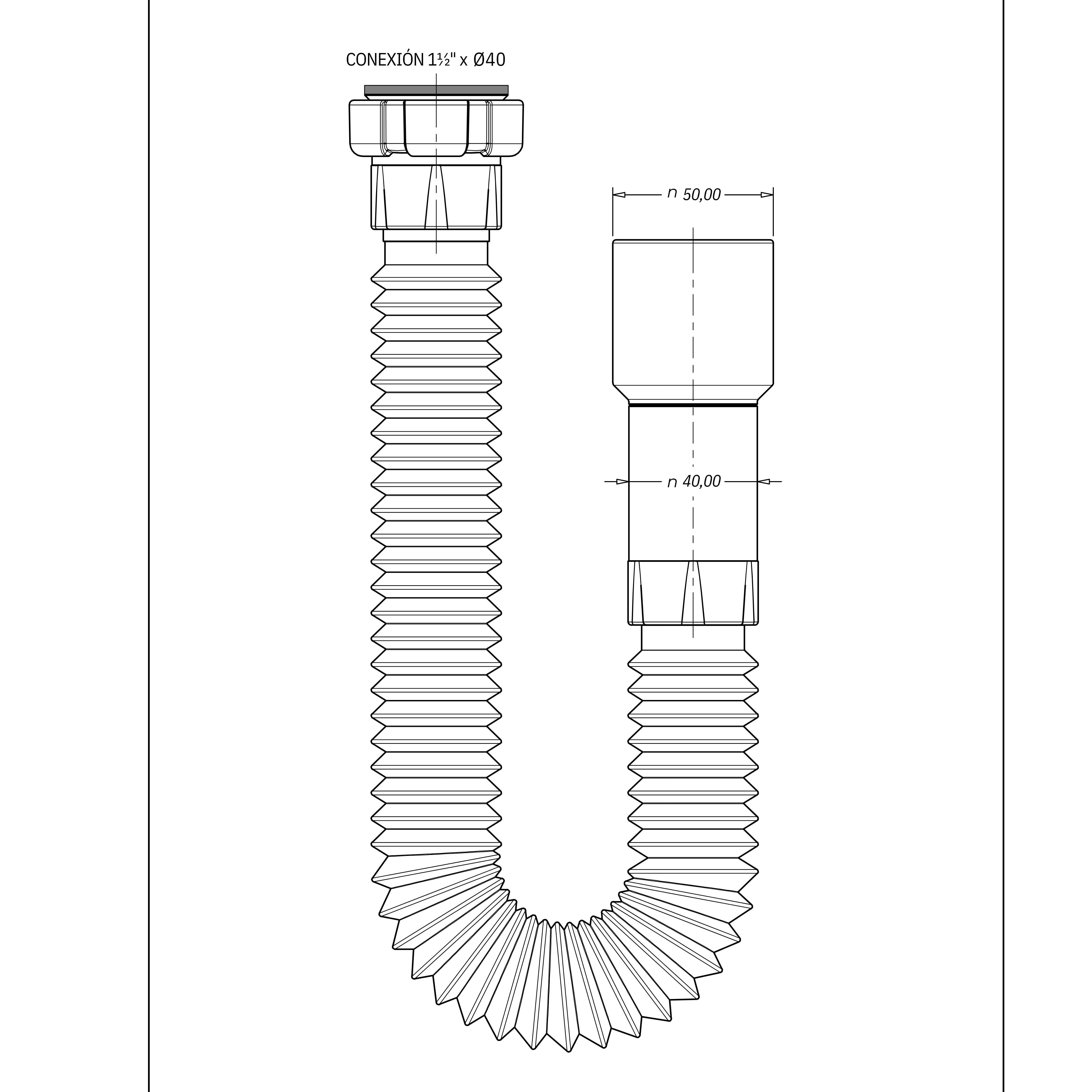 SIFÓN EXTENSIBLE DUAL  1 1/2