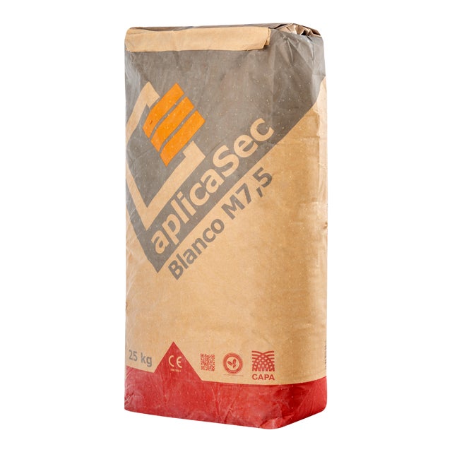 MORTERO SECO M7,5 APLICASEC 25 KG BLANCO 