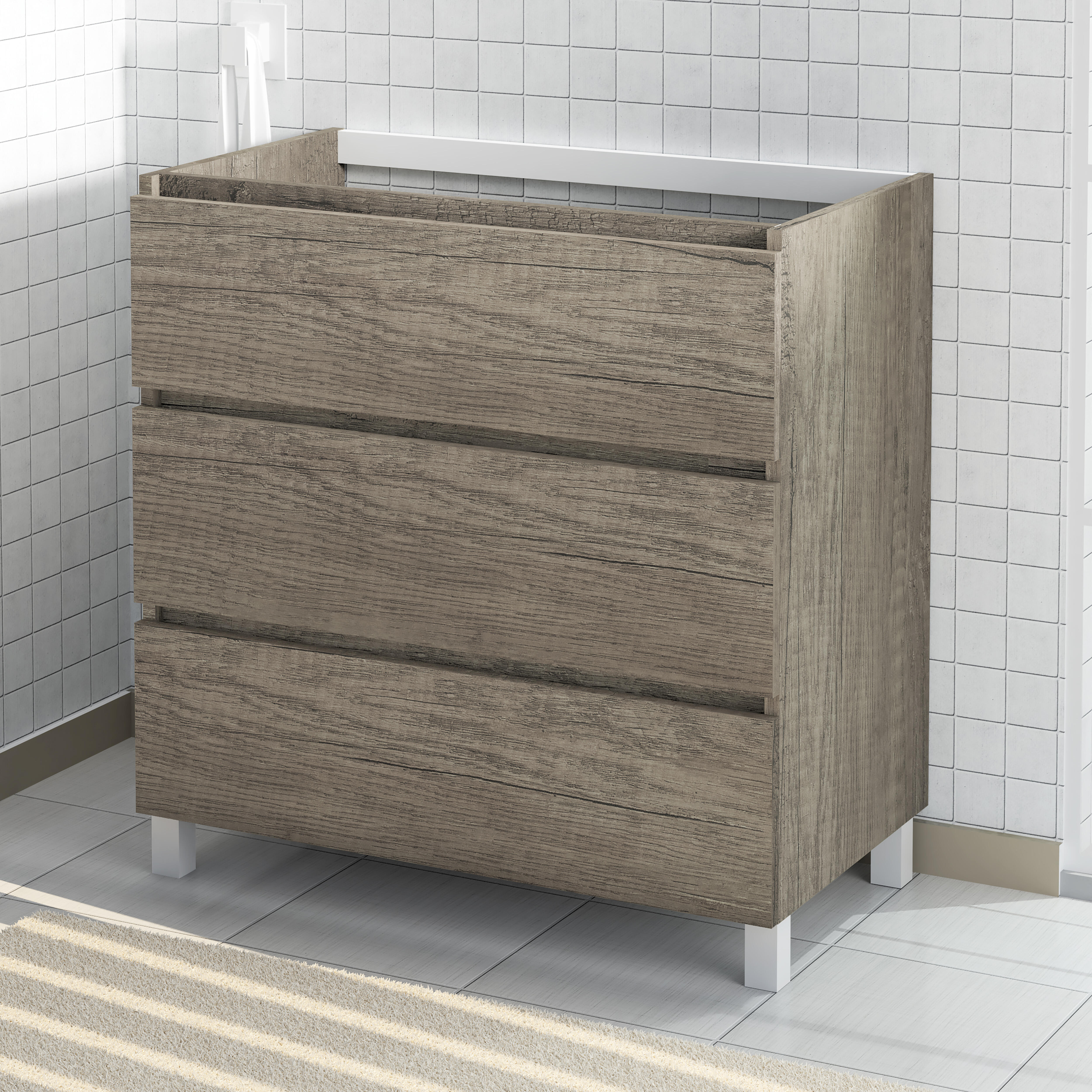 MUEBLE DE BAÑO MAR ROBLE OSCURO 80X46CM - 3