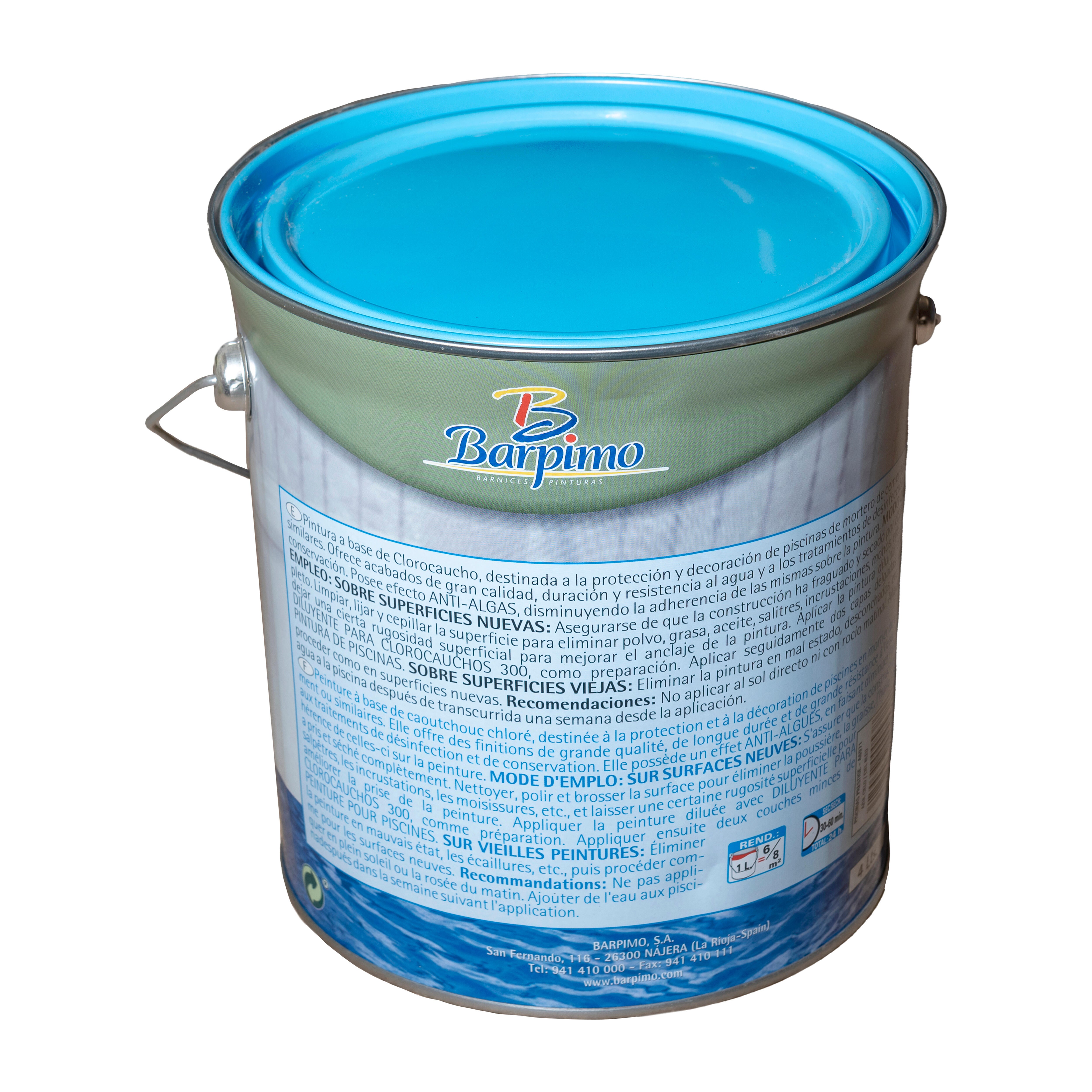 PINTURA PISCINAS AL CLOROCAUCHO BARPIMO 4L AZUL INTENSO - 2