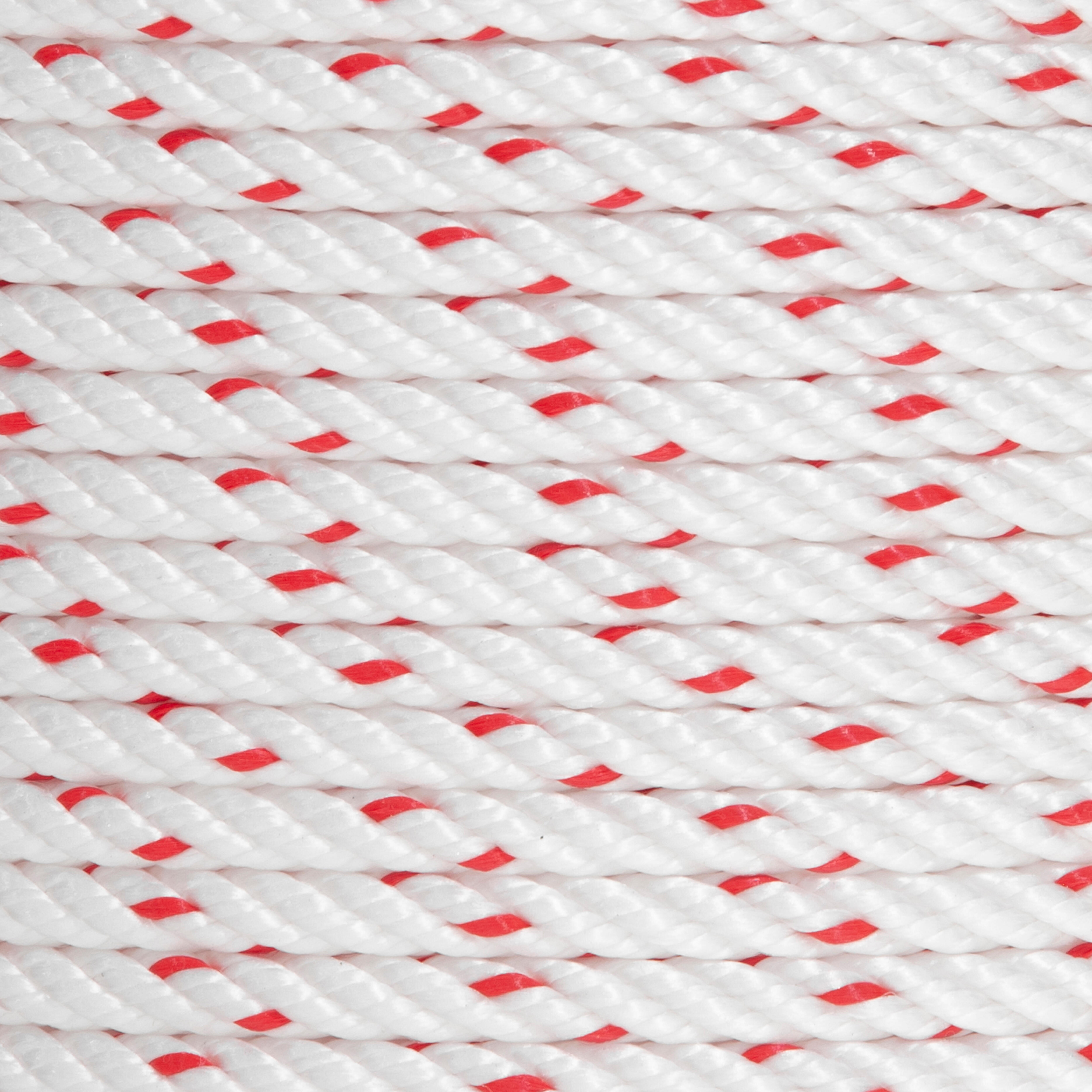 CUERDA POLIPROPILENO CABLEADA 8MM. 1M BLANCO CON PINTAS ROJAS ROMBULL - 2