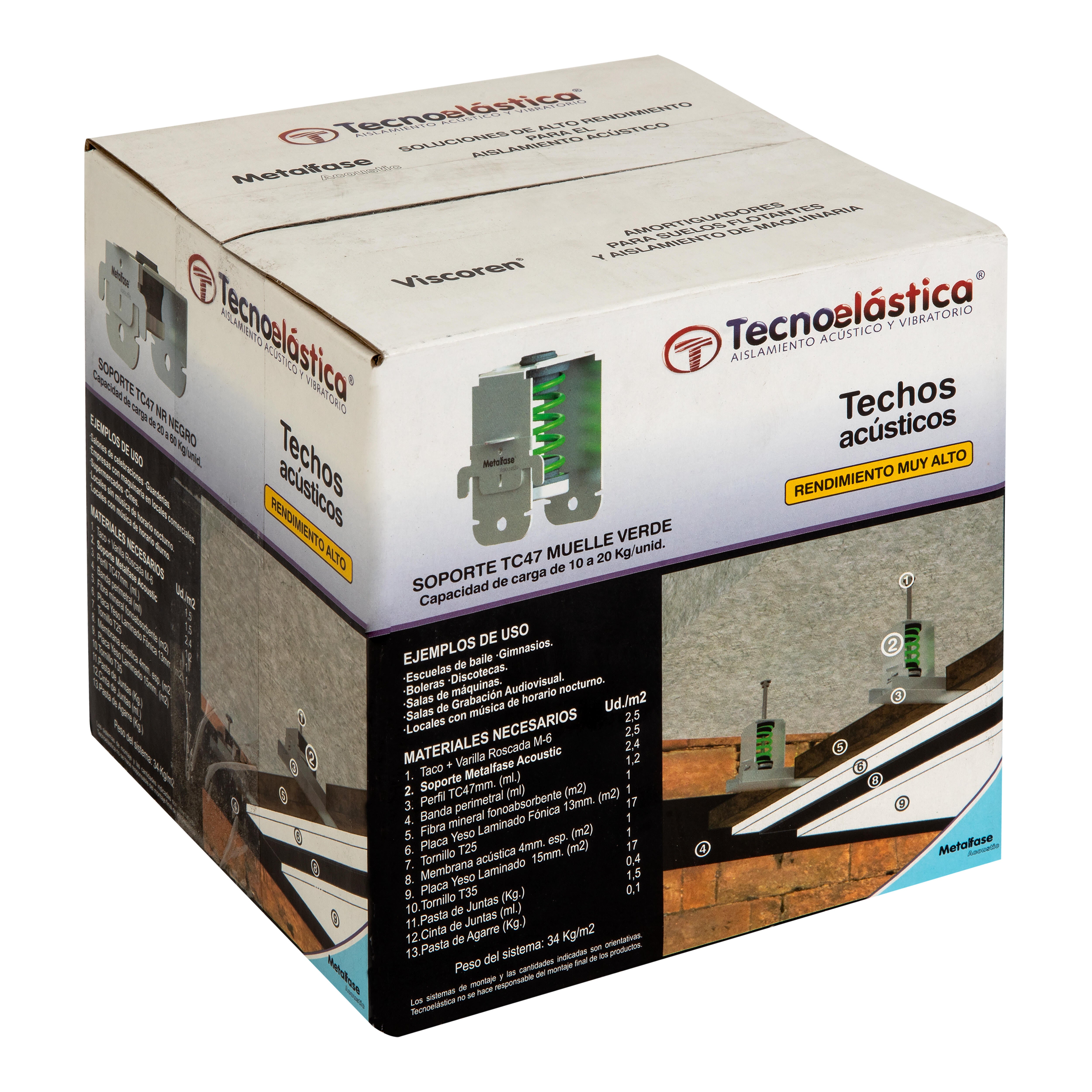 SOPORTE AMORTIGUADOR CON MUELLE PARA PERFIL DE TECHO TC47 10-20 KG 20 UDS - 3