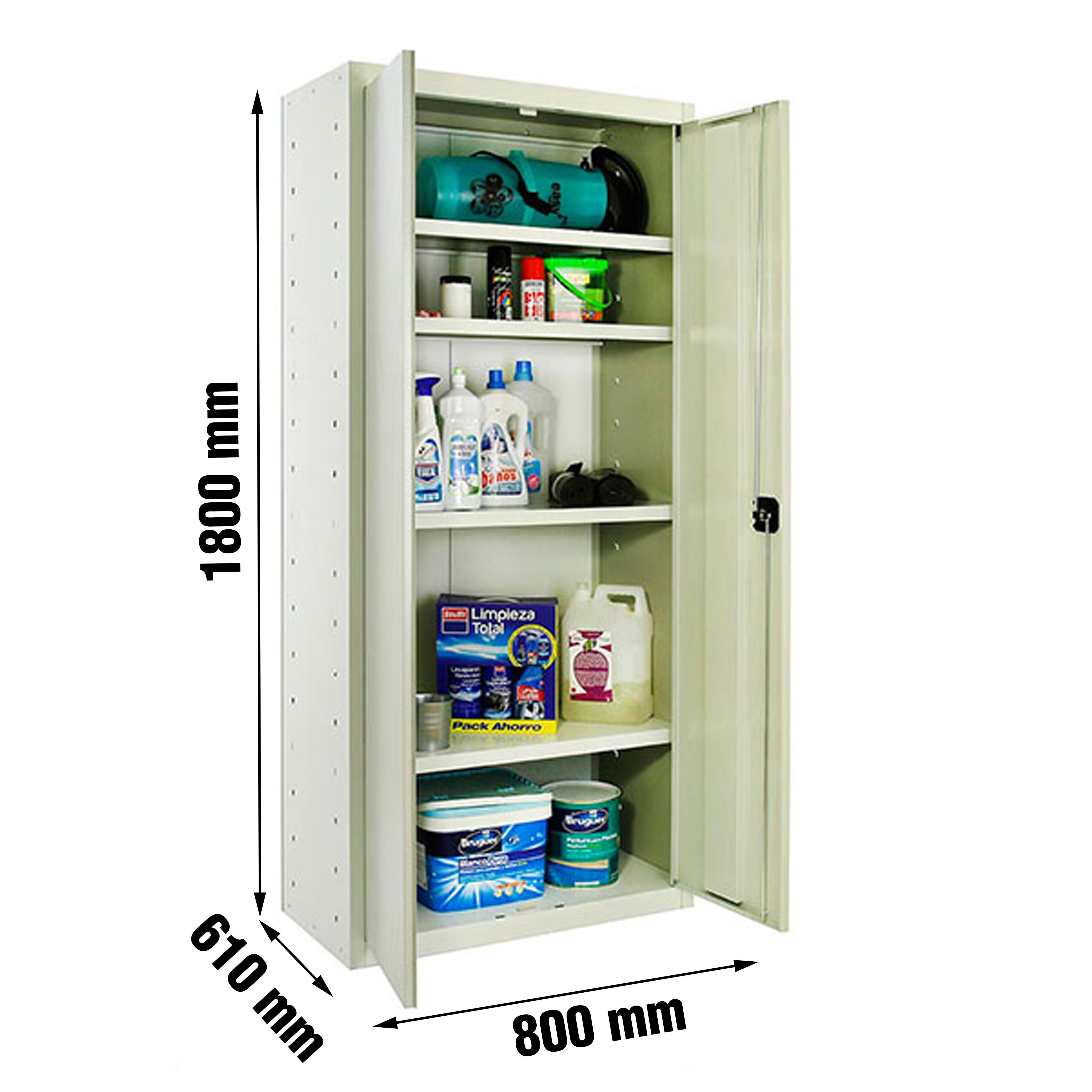 ARMARIO METÁLICO 2 PUERTAS GRIS 180 X 80 X 40 CM - 4