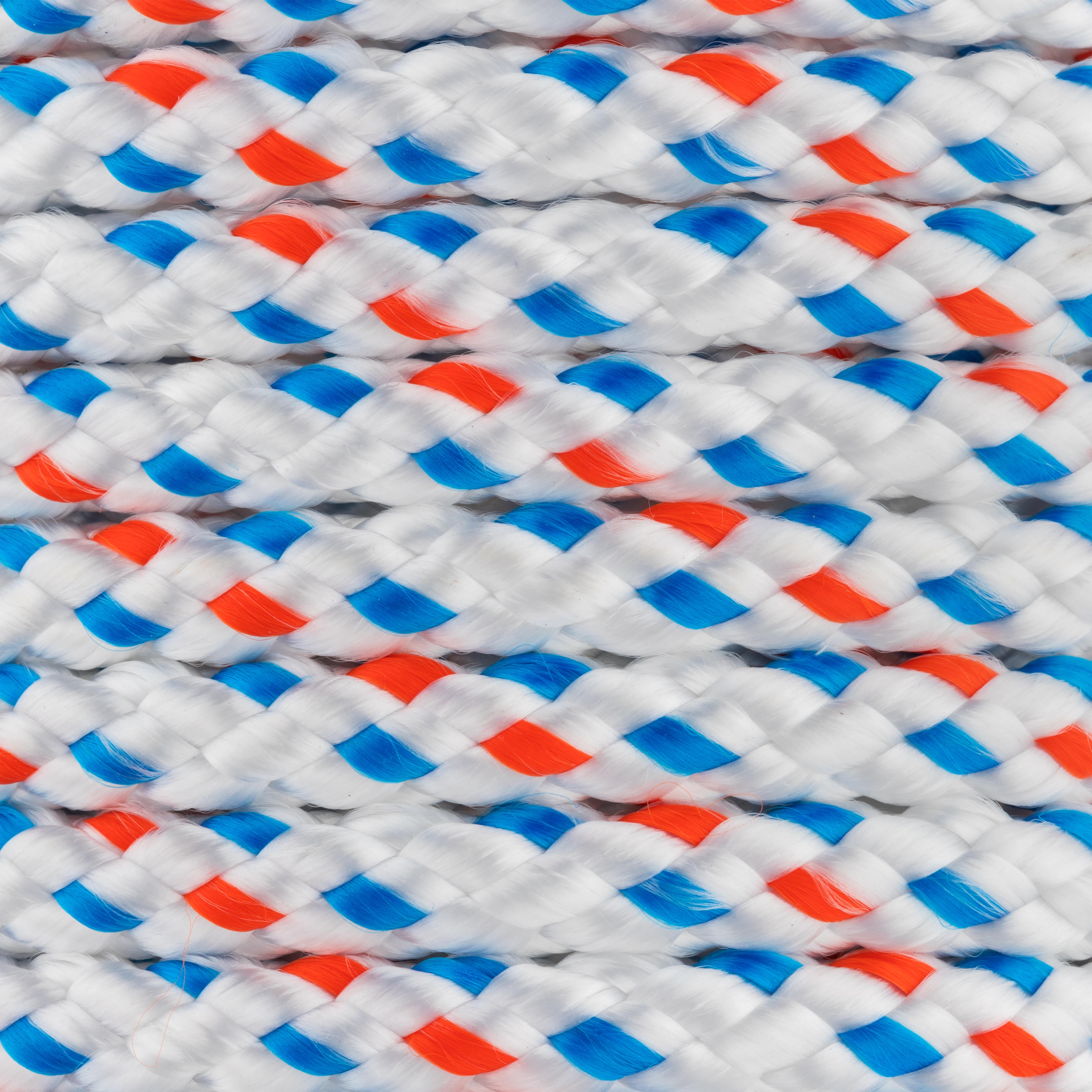 CUERDA POLIÉSTER TRENZADA 8MM 18M BLANCO PINTAS AZUL NARANJA ROMBULL - 2