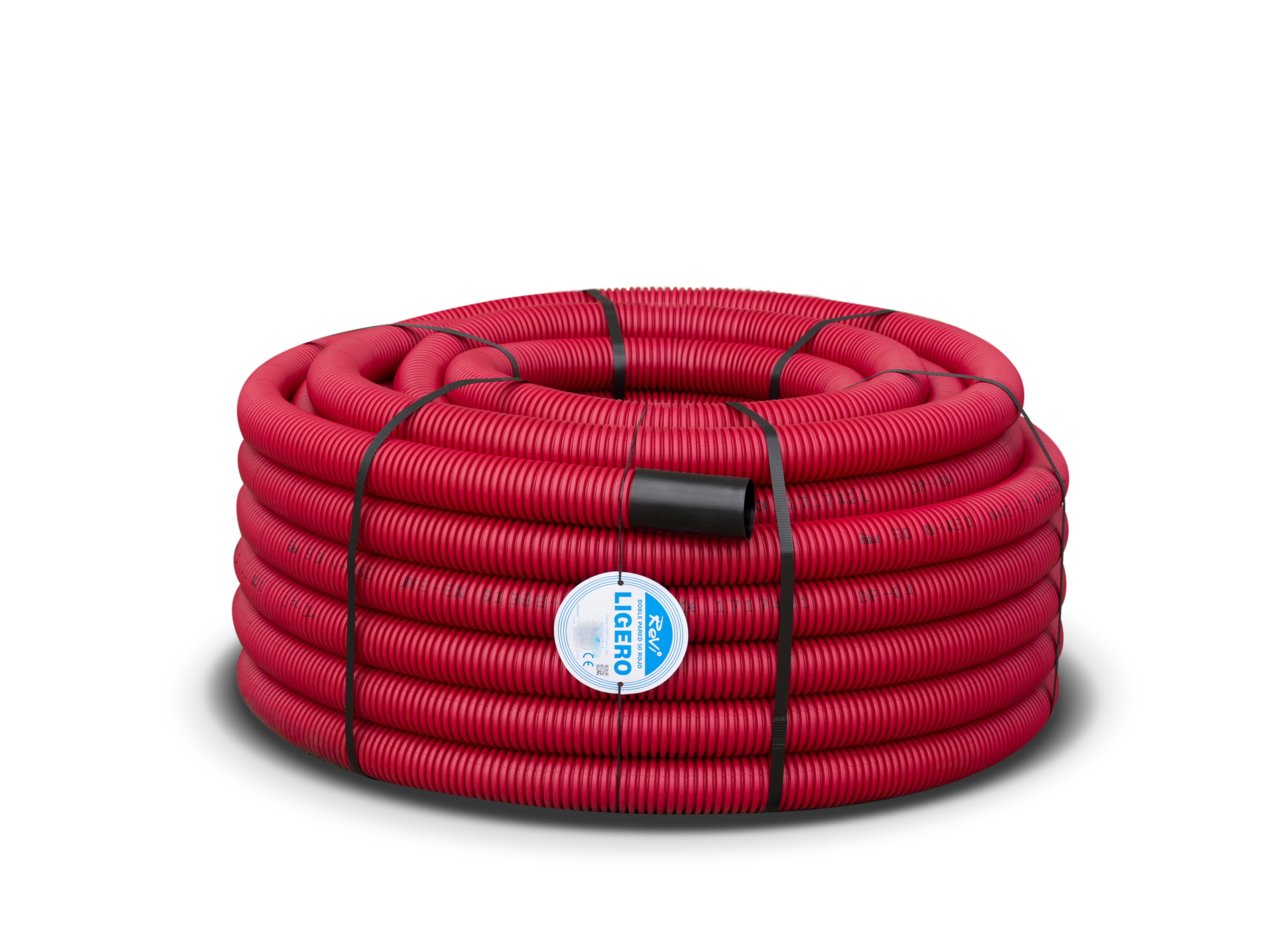 TUBO CORRUGADO DOBLE CAPA LIGERO ROJO 50MM 50M - 2