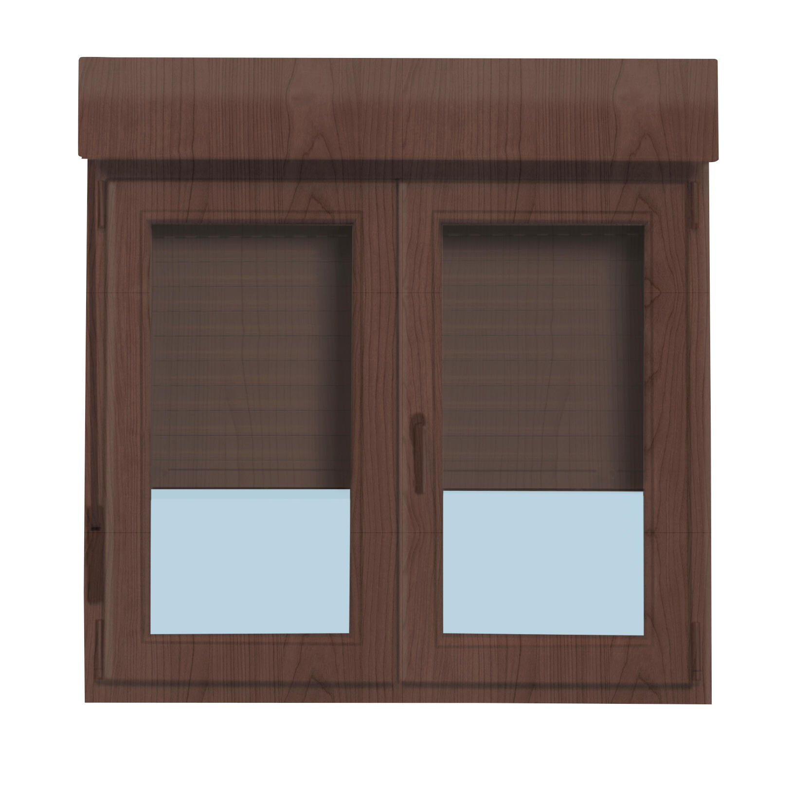 VENTANA PVC OSCILOBATIENTE  CON PERSIANA NOGAL 120X138CM - 3