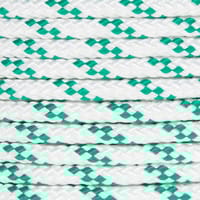 CUERDA POLIPROPILENO TRENZADA CON ALMA 8MM. 1M BLANCA CON PINTAS VERDES ROMBULL - 3