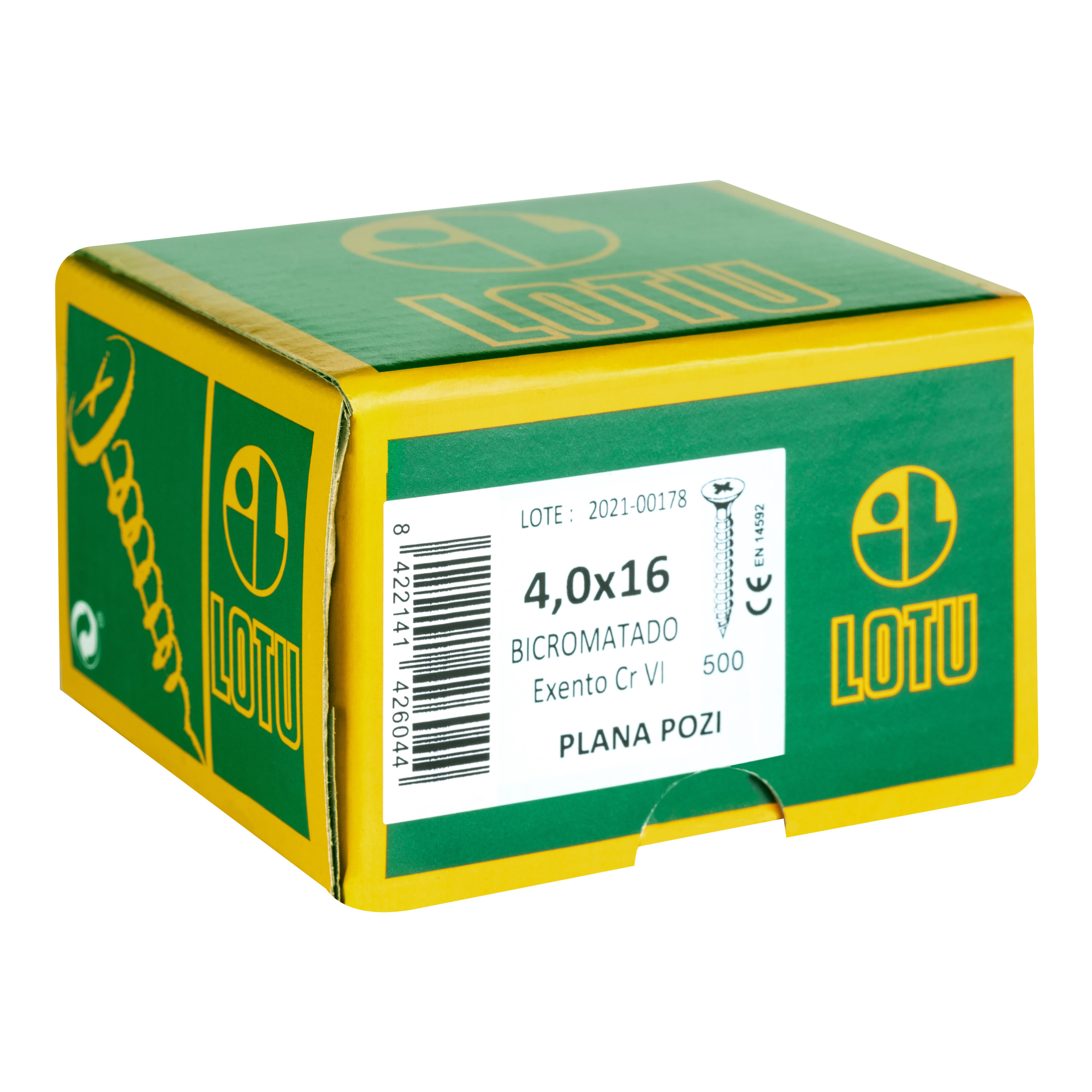 TORNILLOS TIRAFONDO PARA MADERA BICROMATADOS 4X16MM. 500UDS - 2