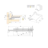 GUÍA PARA CAJÓN 49CM CON ENGANCHE GALVANIZADA FIJACION LATERAL - 8