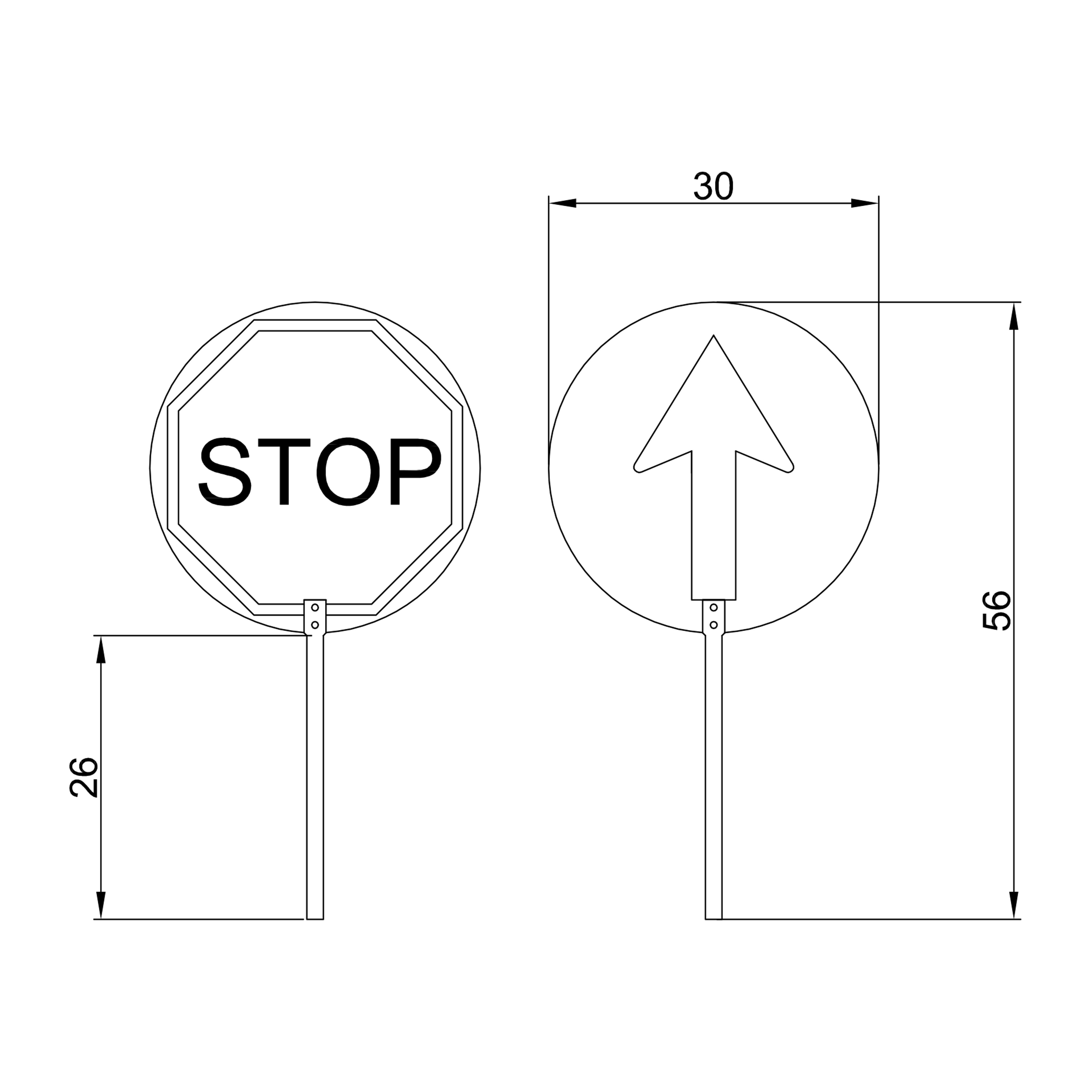 SEÑAL PALETA MANUAL STOP/PASE 1UD - 4