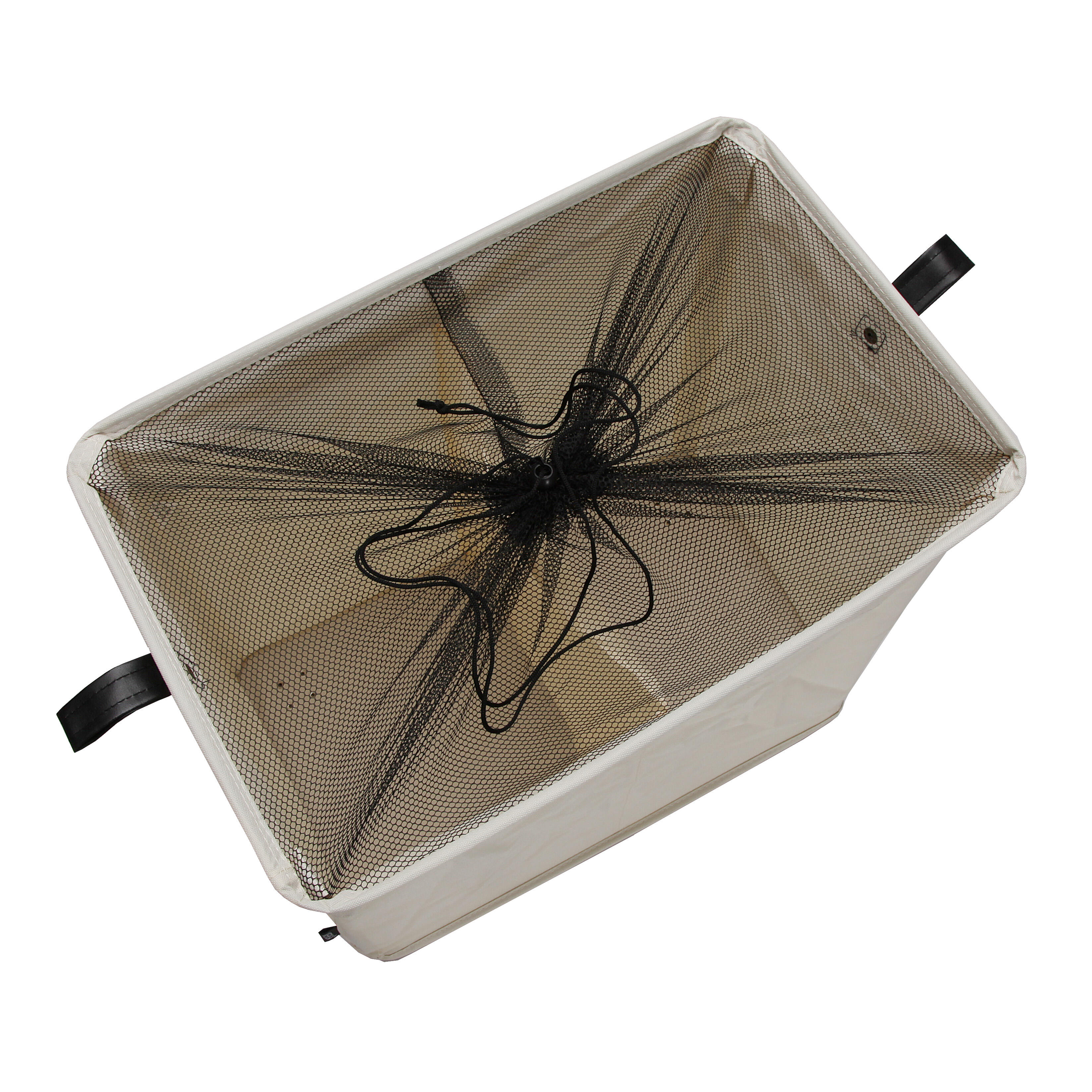 Cesto de roupa 2 divisórias bege - 2