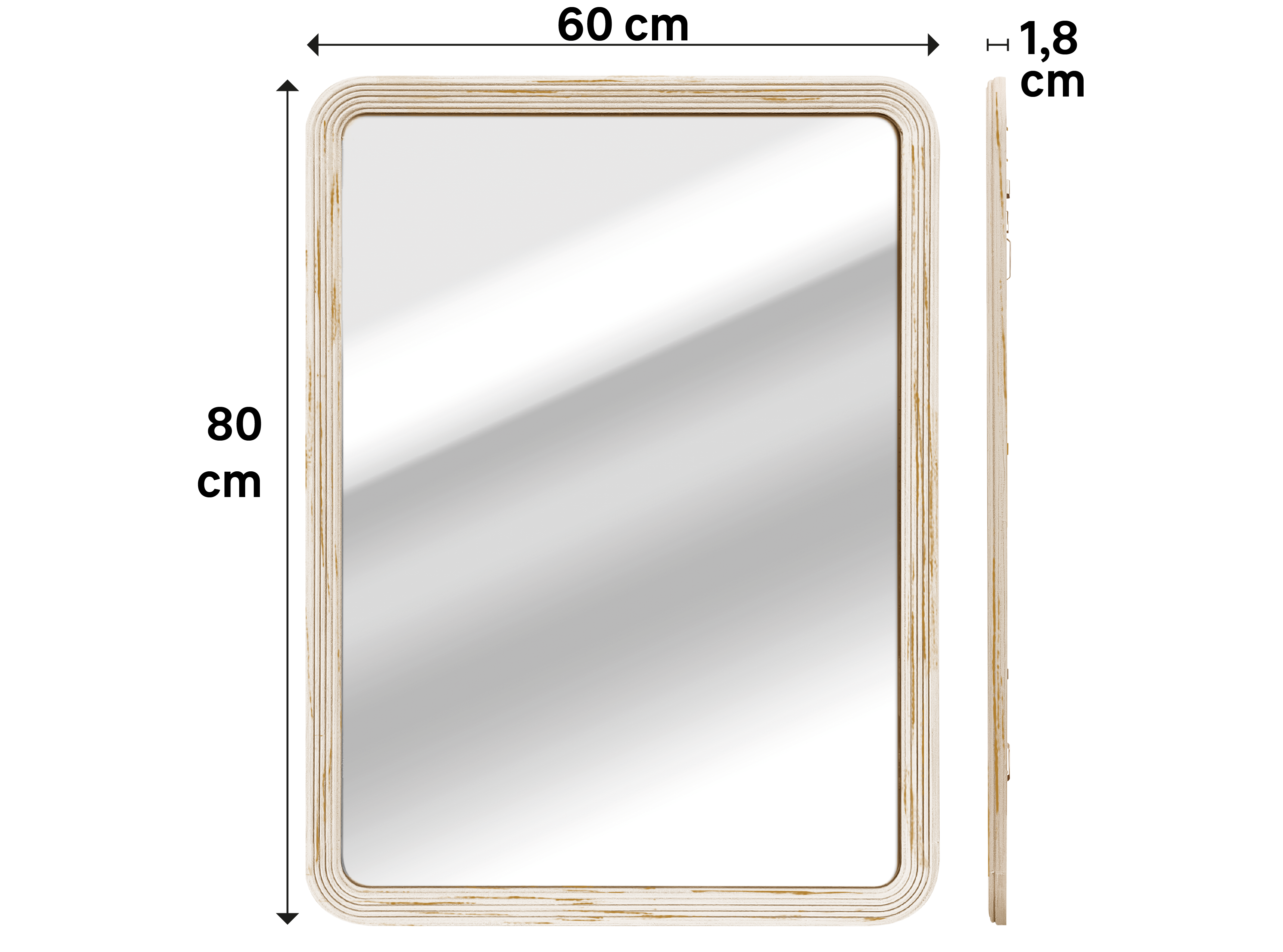 Lustro Charm Used białe 60 x 80 cm Inspire - 22