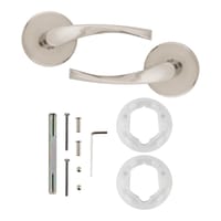 JUEGO DE MANILLA ROSETAS ALUMINIO NIQUEL SATINADO MODELO 1013 - 2