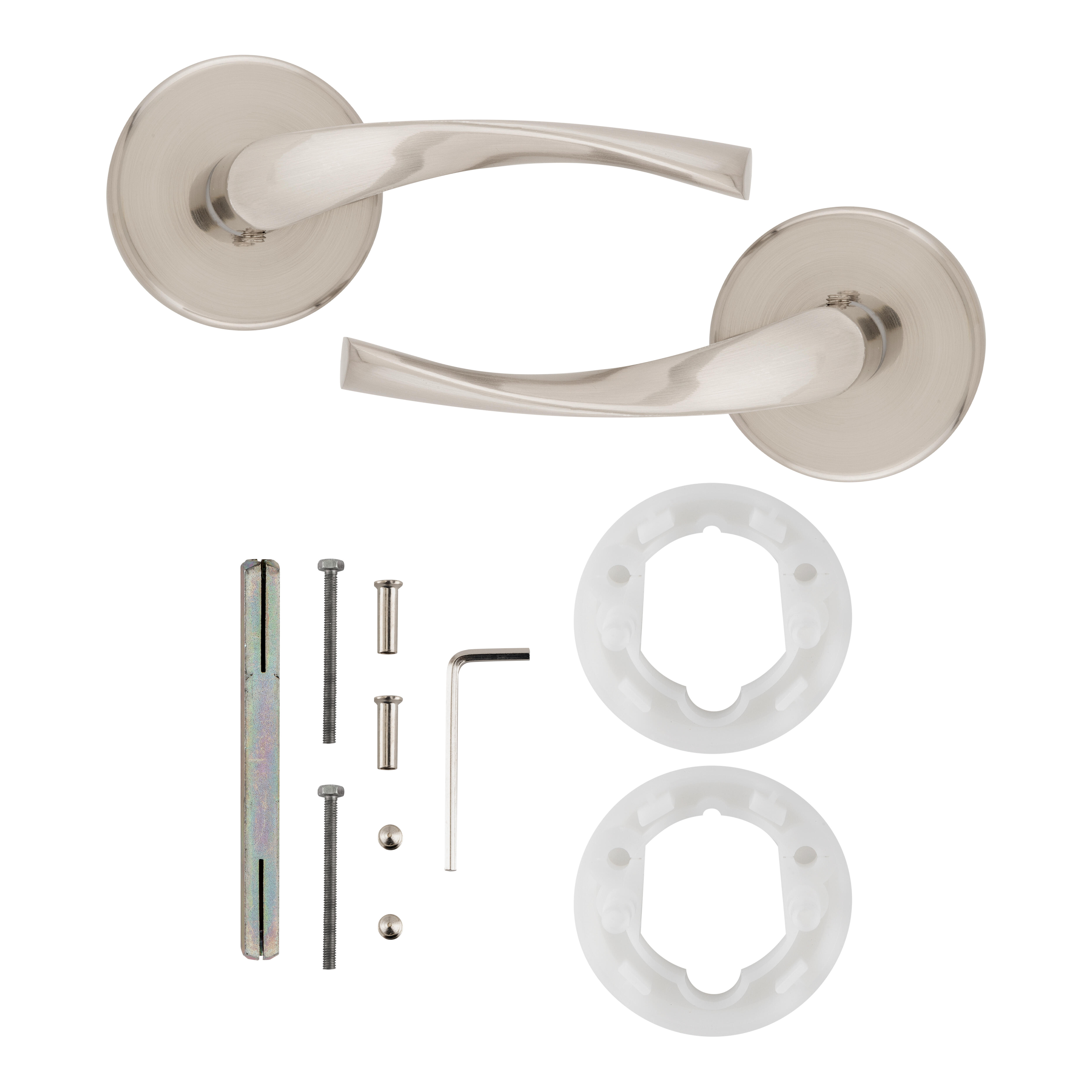 JUEGO DE MANILLA ROSETAS ALUMINIO NIQUEL SATINADO MODELO 1013 - 2