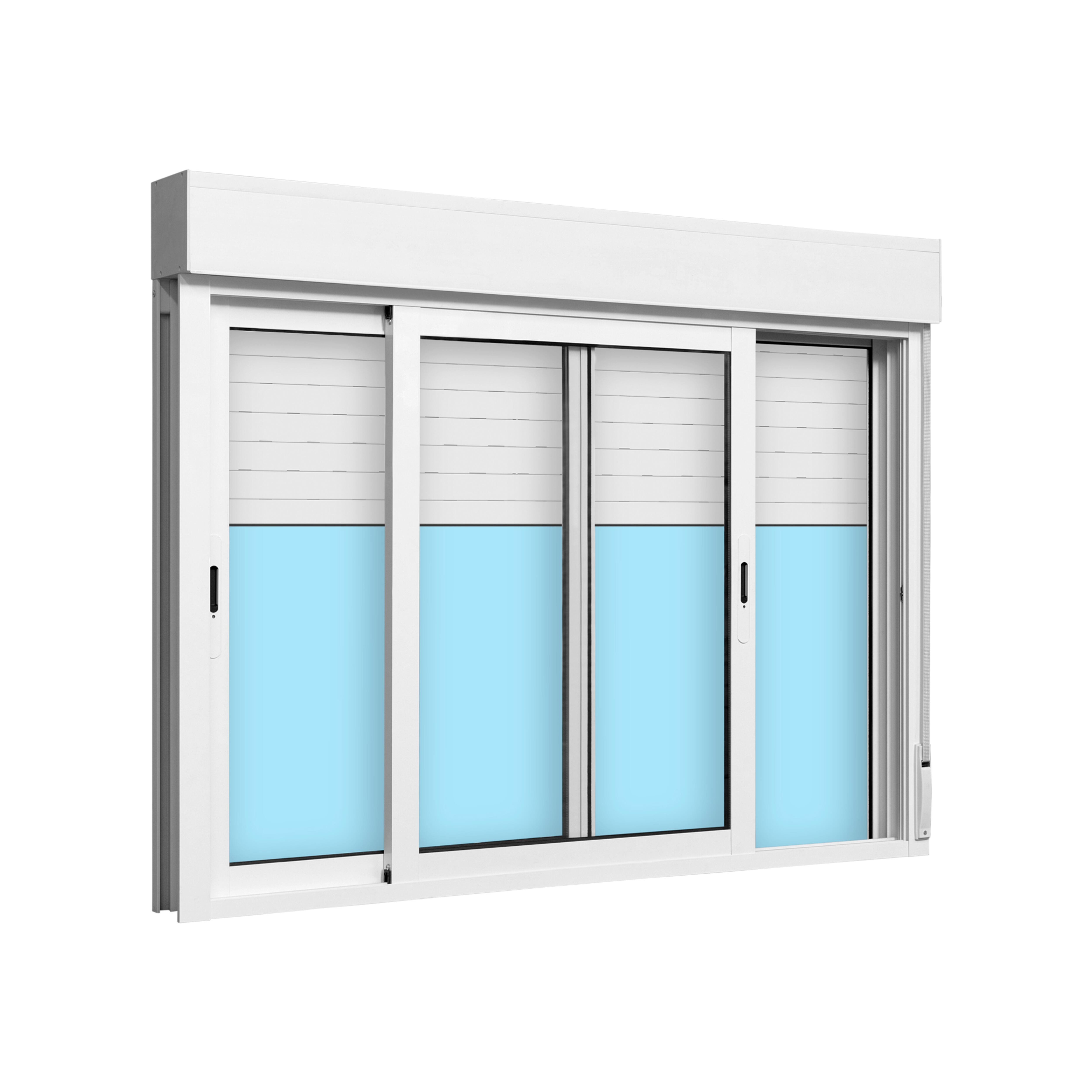 VENTANA ALUMINIO CORREDERA CON PERSIANA BLANCA 150X115CM - 2