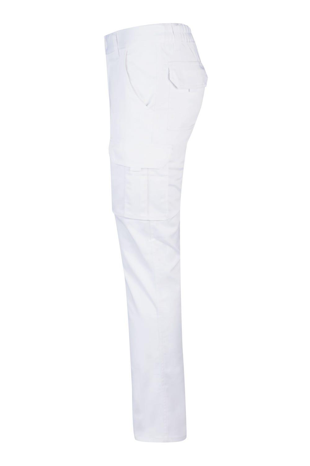 PANTALON DE TRABAJO MULTIBOLSILLOS ELÁSTICO BLANCO TALLA 48 VELILLA 103002S - 3