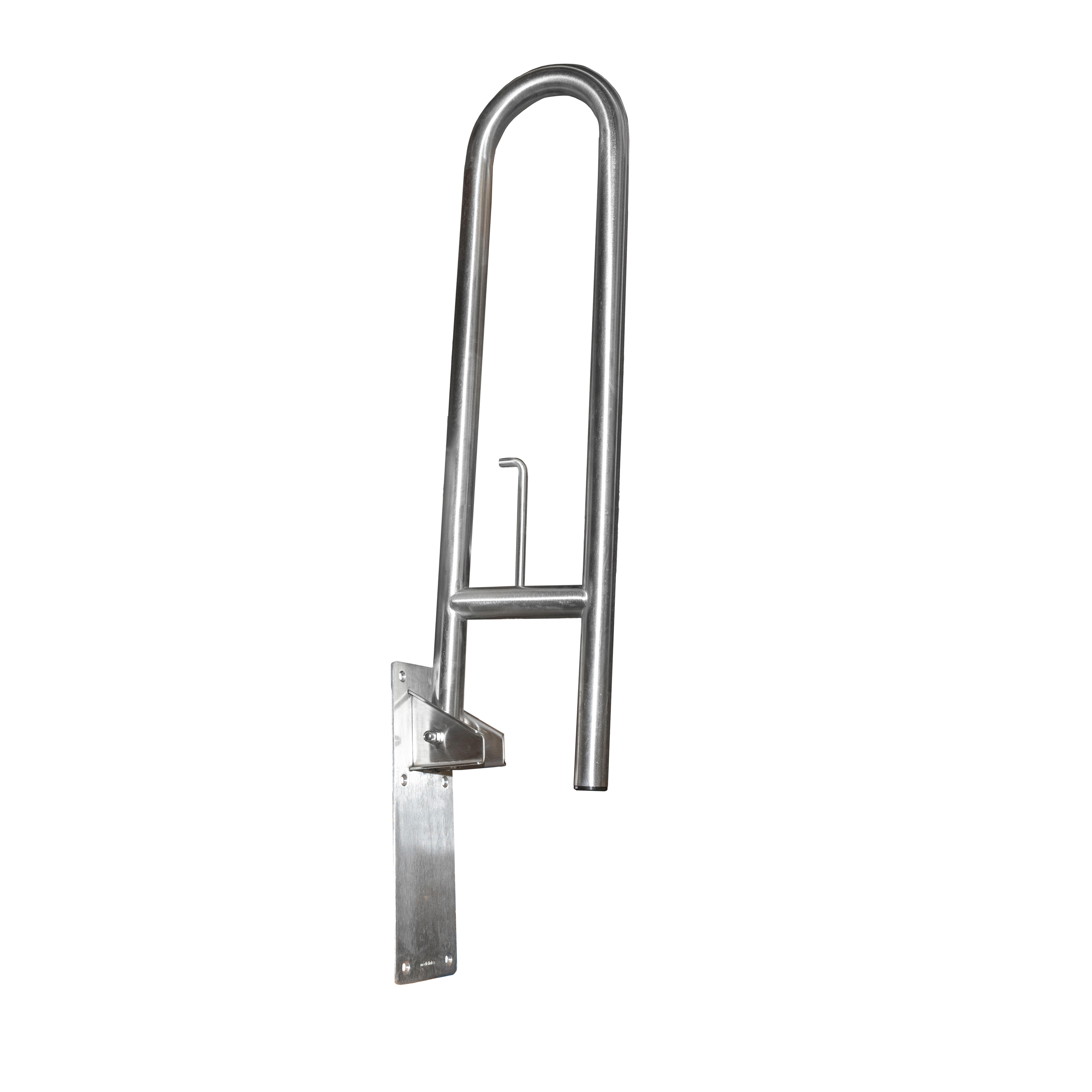 BARRA DE APOYO PARA INODORO ABATIBLE DOBLE INOX 73X15 CM - 2
