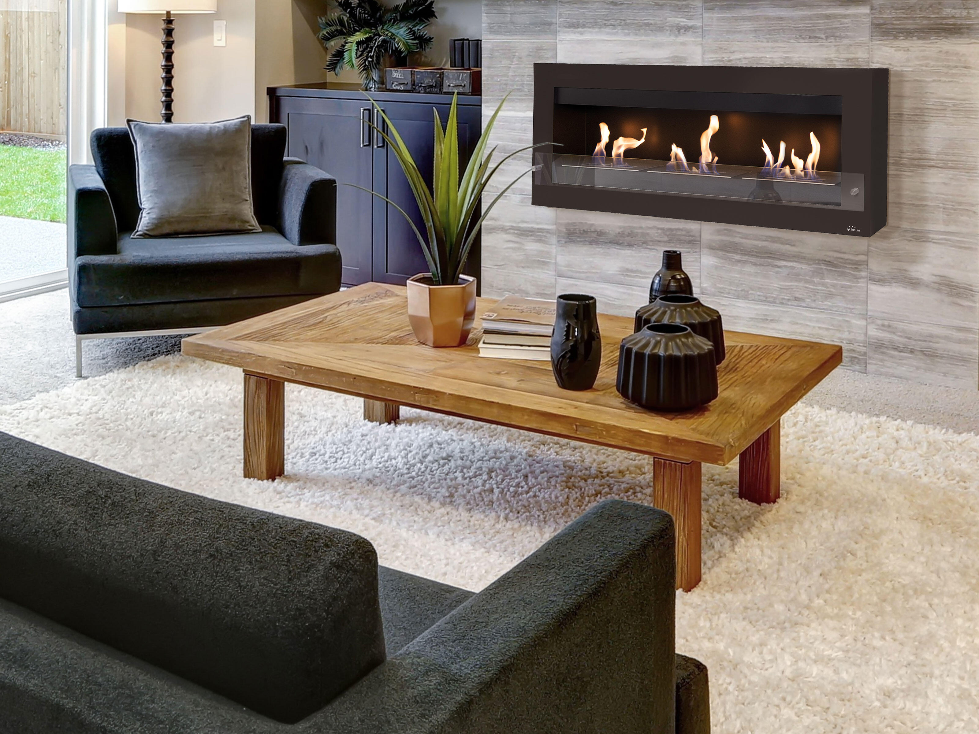 Estufa de bioalcohol purline melibea b de 2 kw color negro