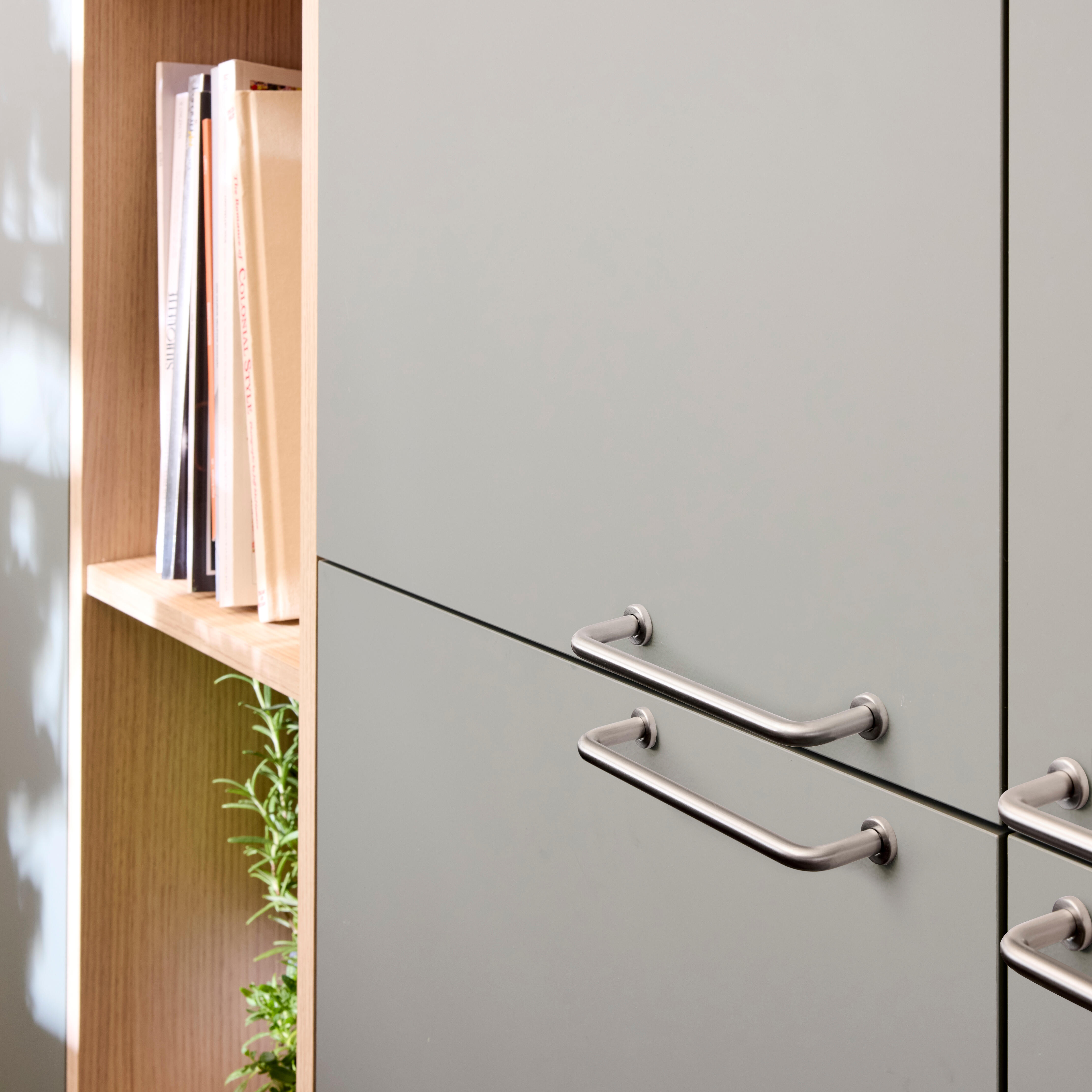 Lot de 2 poignées de meuble Sasha, zamak nickel brossé, entraxe 128 mm - 3