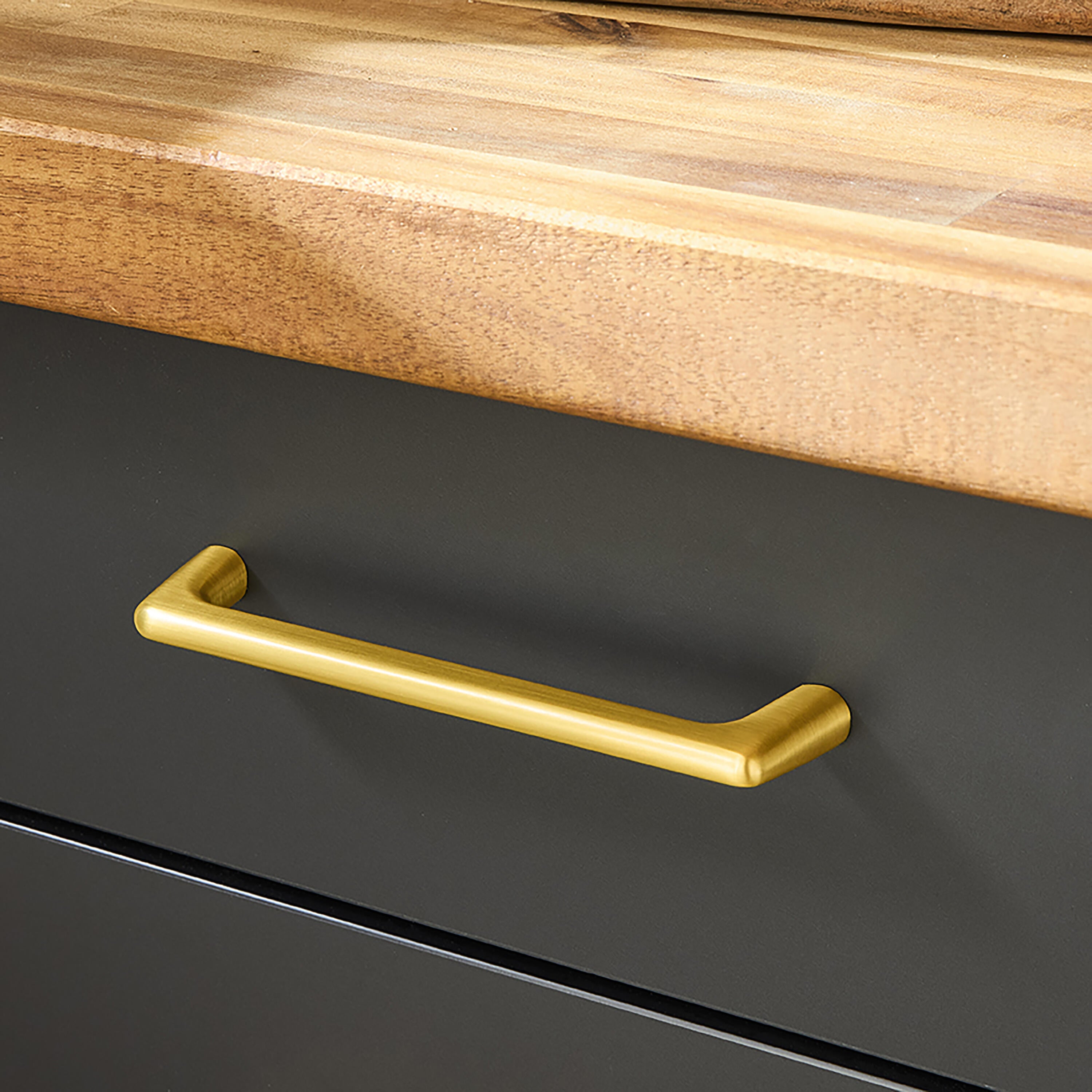 4 Puxadores para móvel asa zamak escovado latão 128 mm Inspire Willy - 4