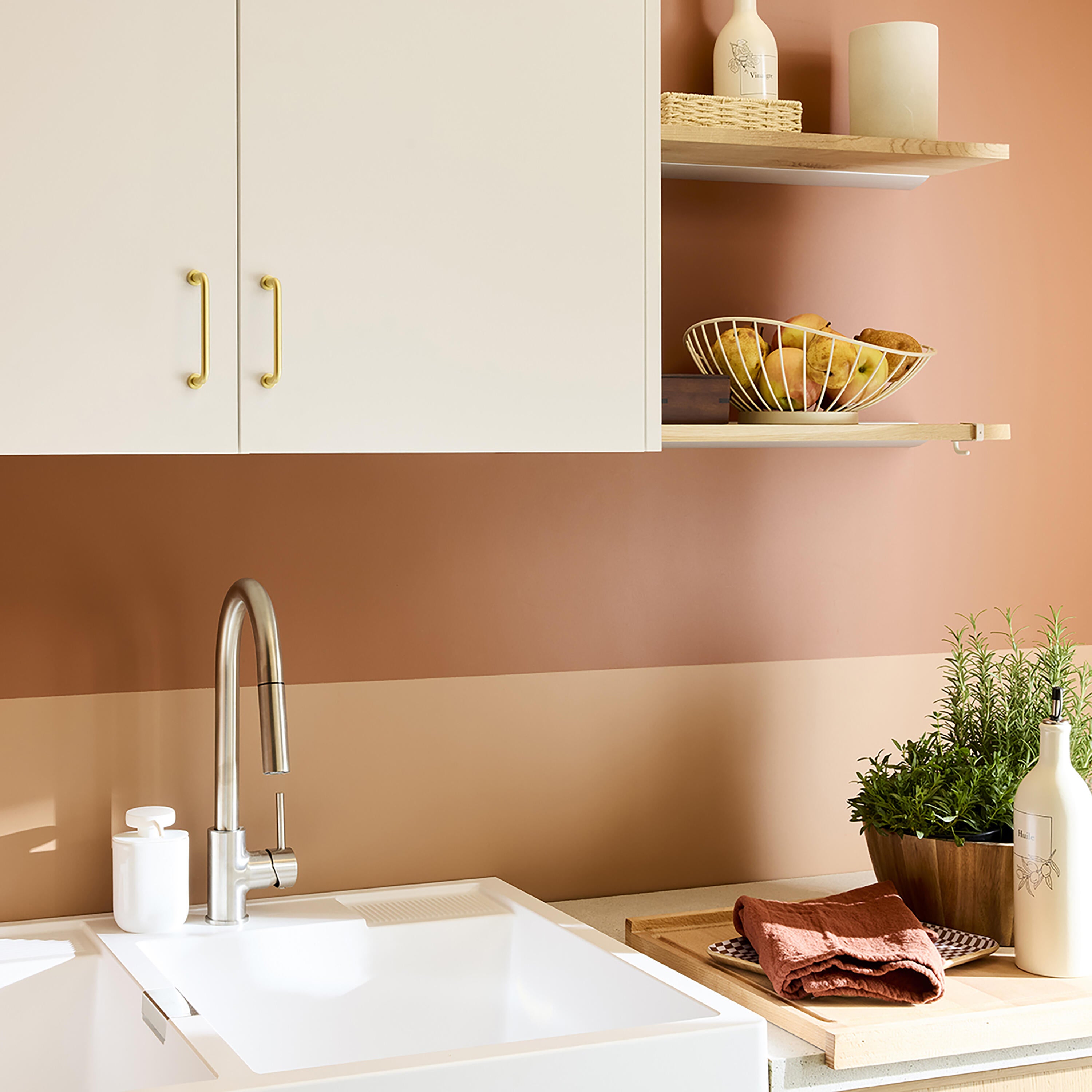 Lot de 2 poignées de meuble Sasha, zamak laiton brossé, entraxe 128 mm - 2