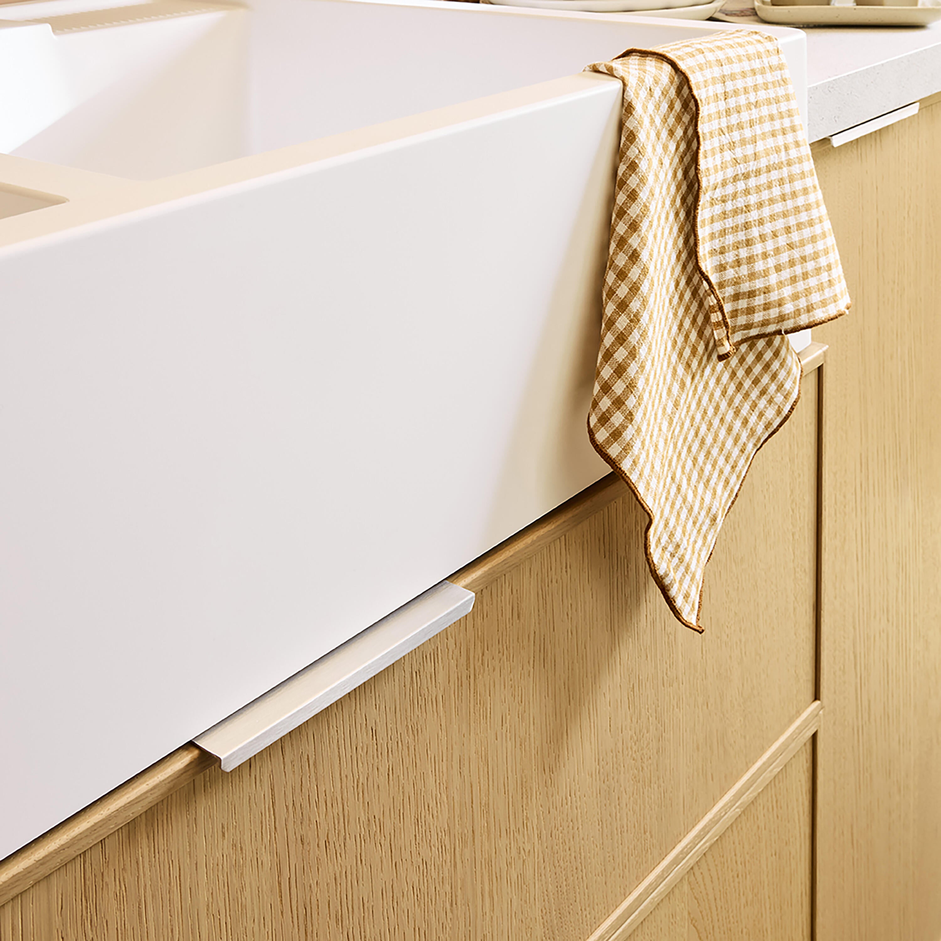 Lot de 2 poignées de meuble Livio, aluminium nickel brossé, entraxe 128 mm - 2