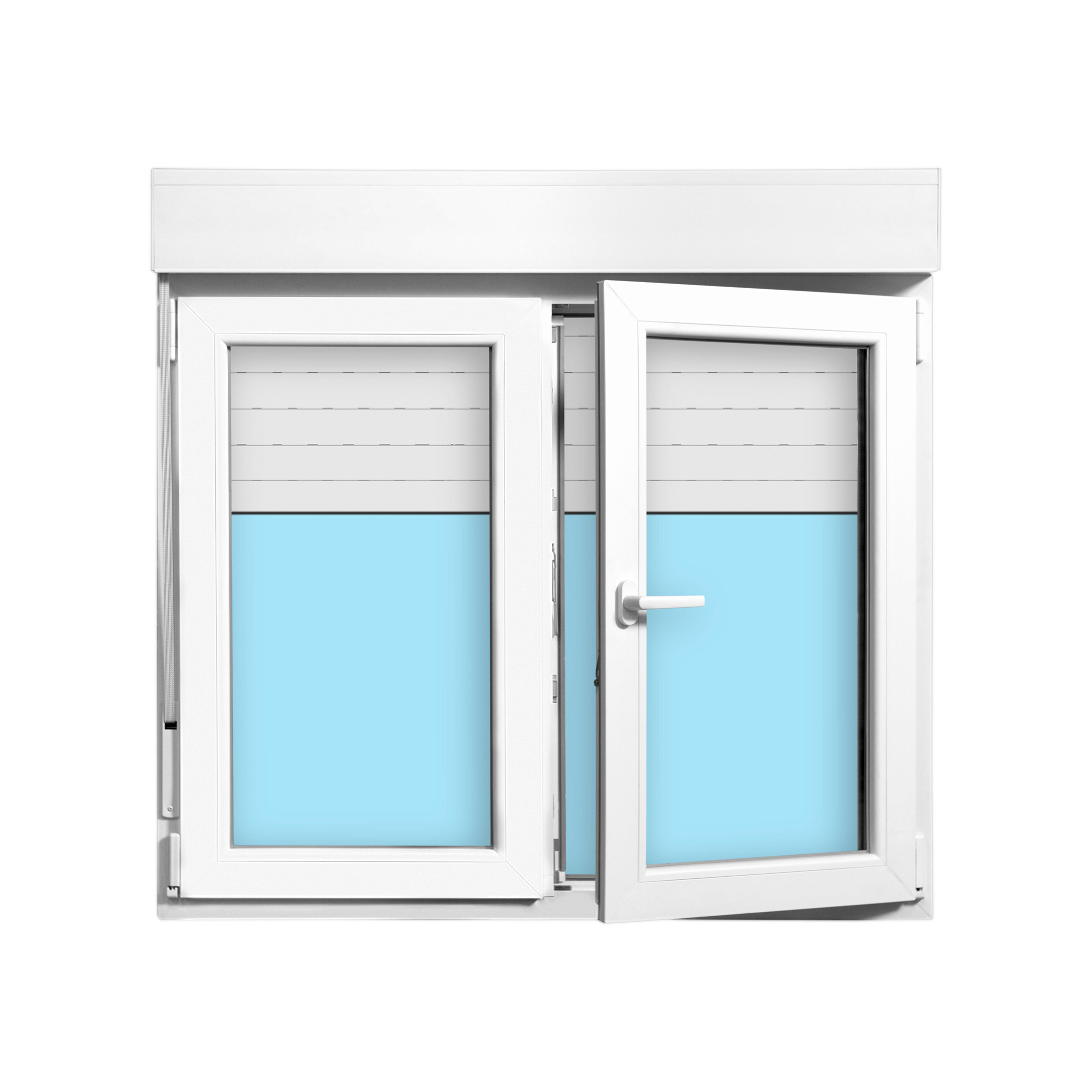 VENTANA PVC OSCILOBATIENTE CON PERSIANA BLANCA 120X125CM - 2