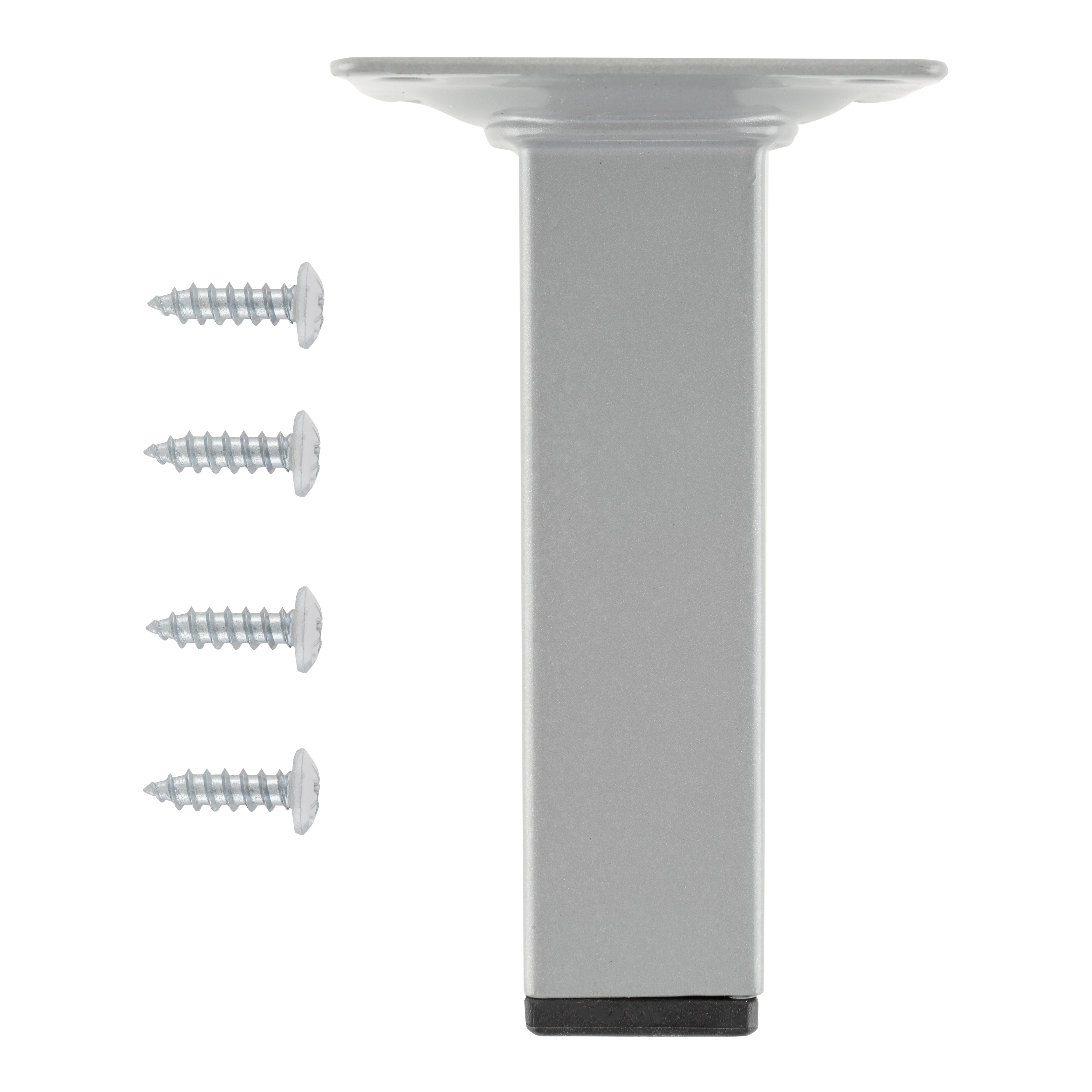 PATA MUEBLE ACERO CUADRADA 100MM 25X25MM GRIS 1UD - 2