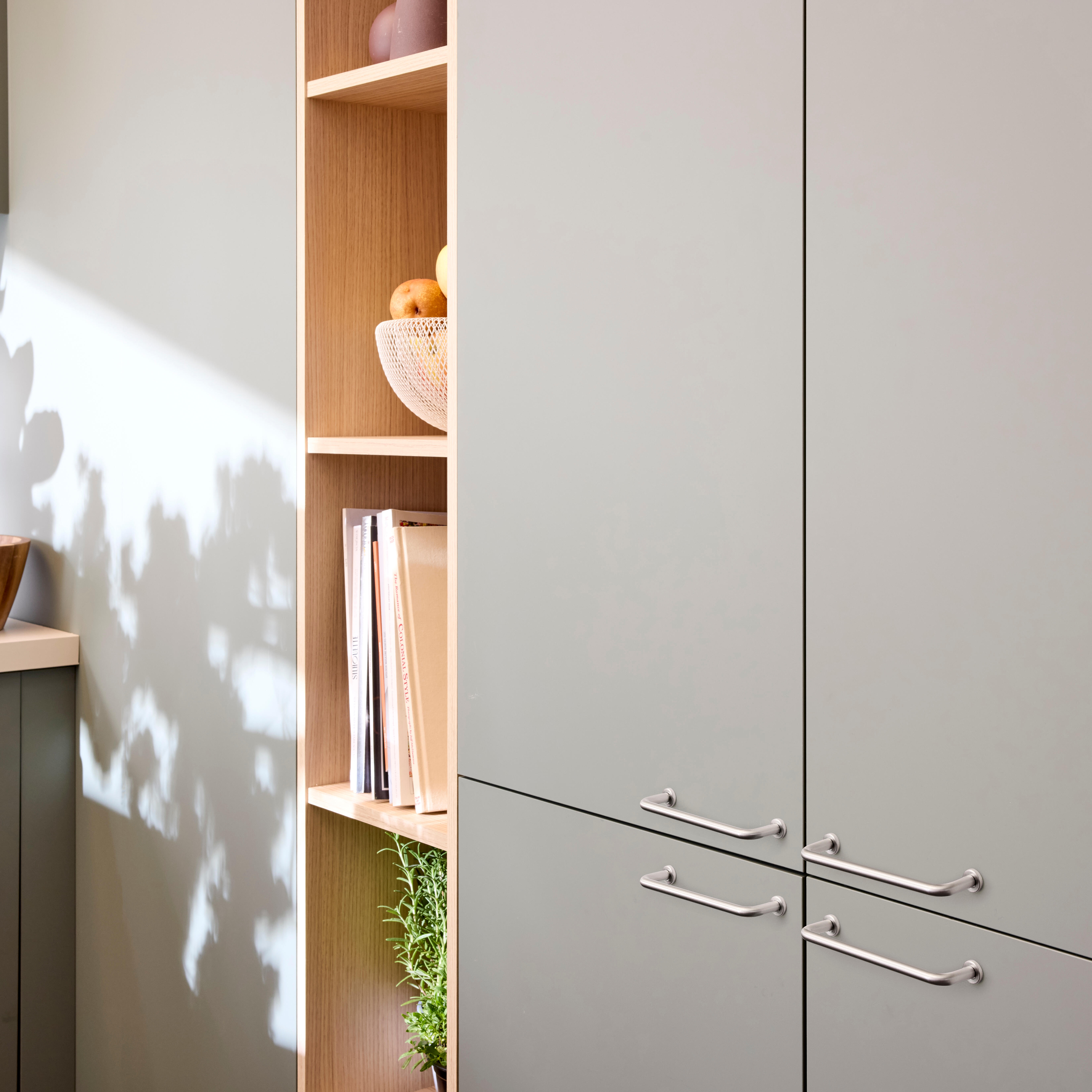 Lot de 2 poignées de meuble Sasha, zamak nickel brossé, entraxe 128 mm - 2