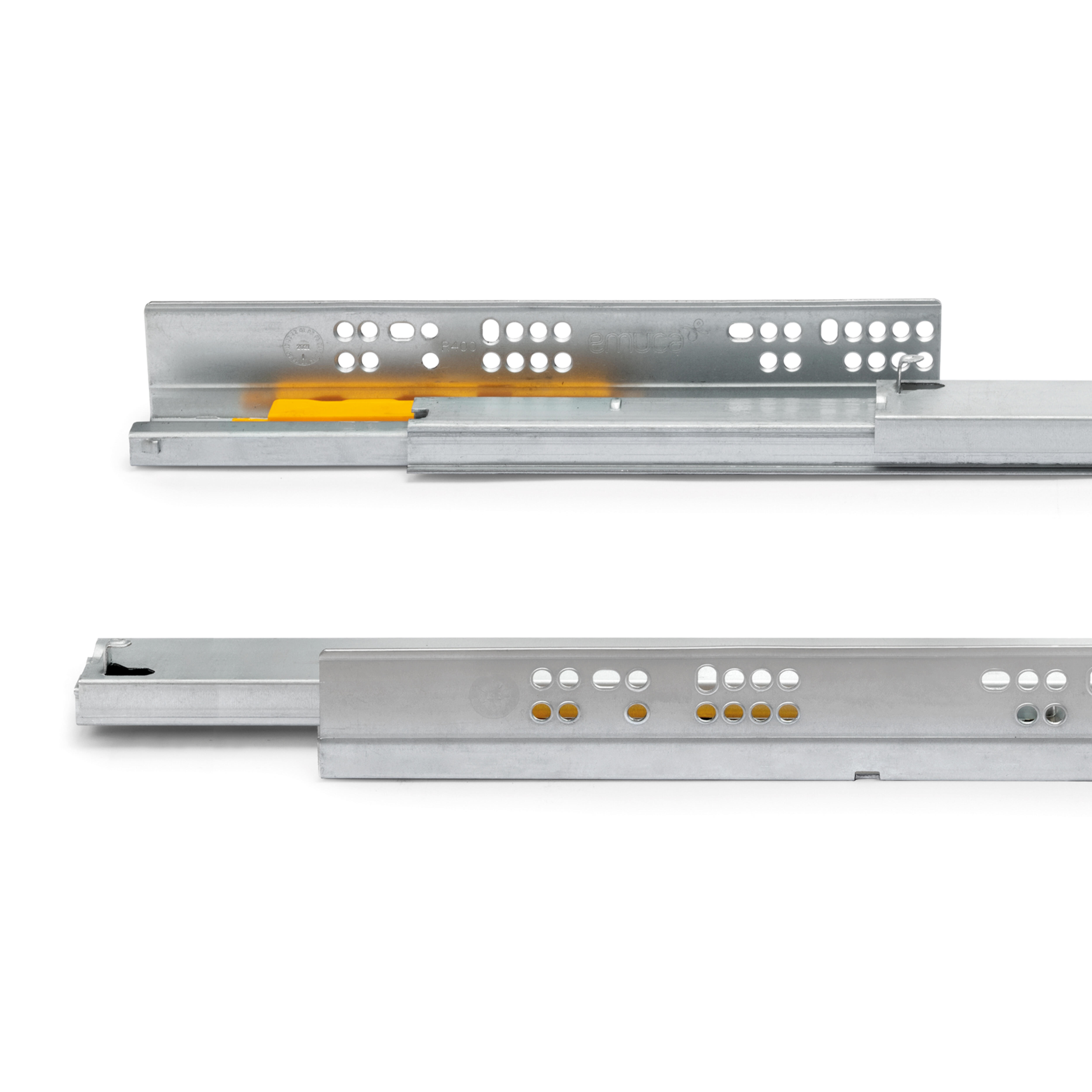 GUÍA PARA CAJÓN 50CM GALVANIZADA FIJACIÓN LATERAL CIERRE PUSH EXTRACCION TOTAL - 6