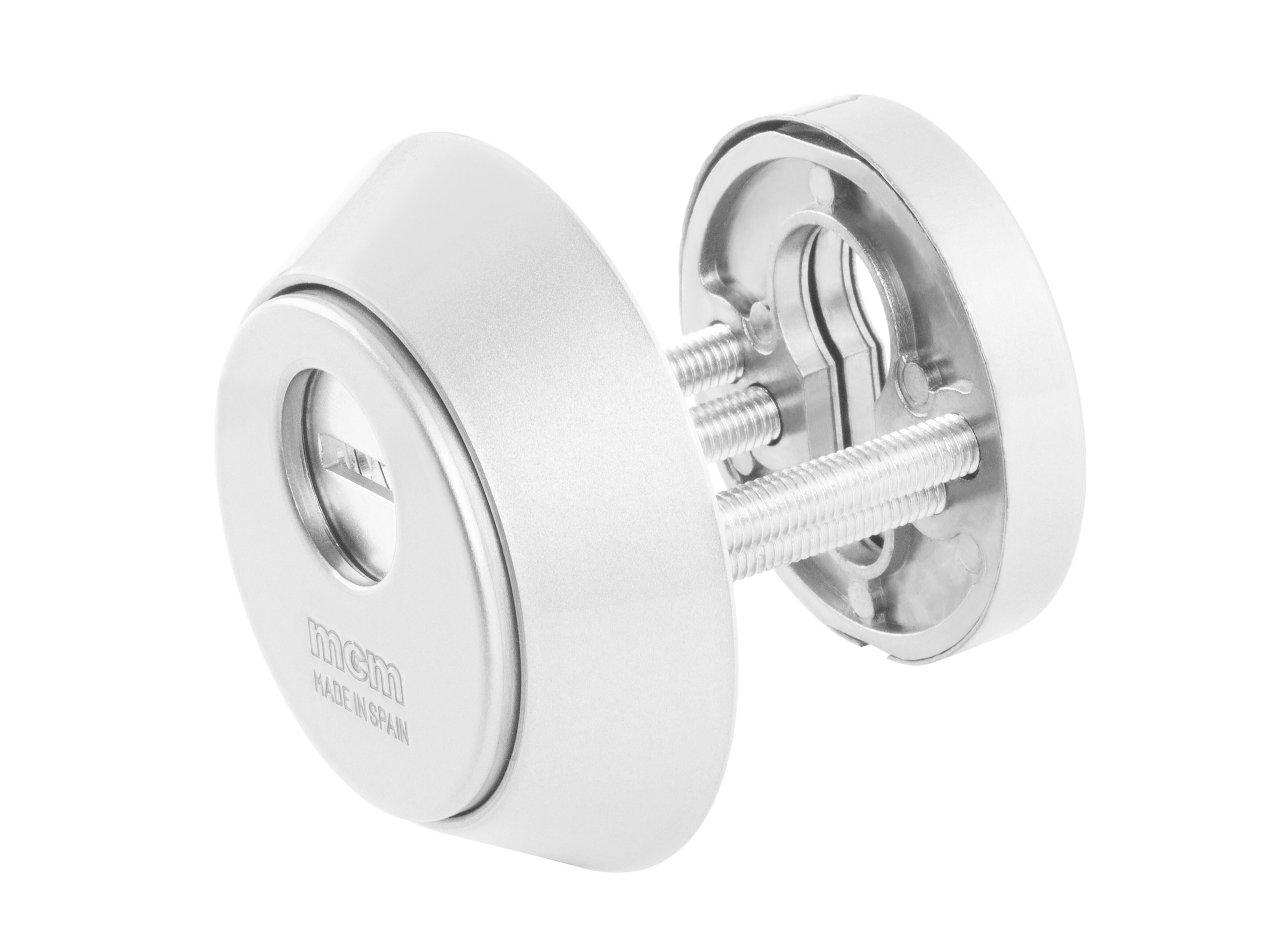 ESCUDO DE SEGURIDAD REDONDO PARA CERRADURA ACABADO EN ACERO MCM - 2