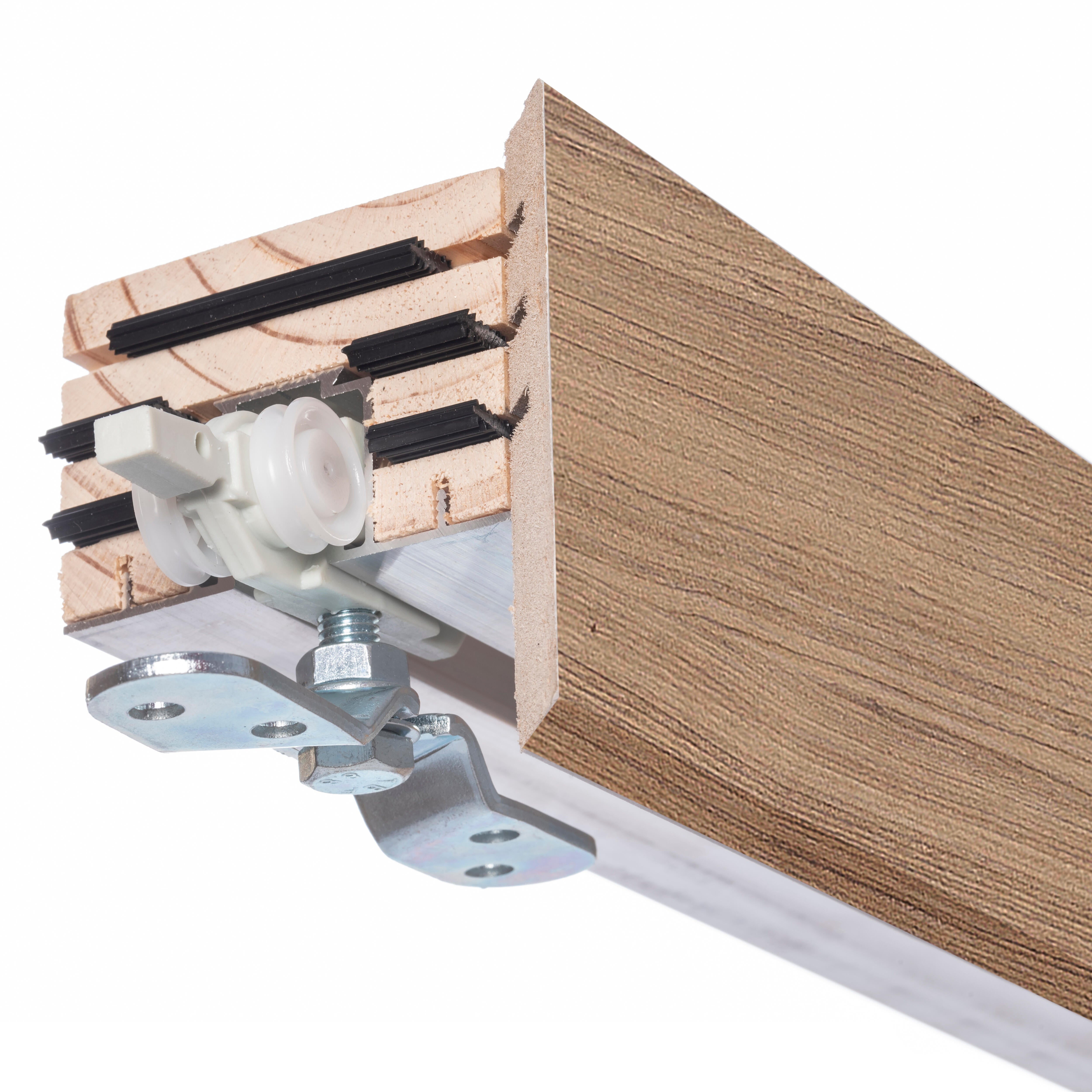 KIT RAIL + EMBELLECEDOR PUERTA CORREDERA VINILO ACABADO OLMO - 2