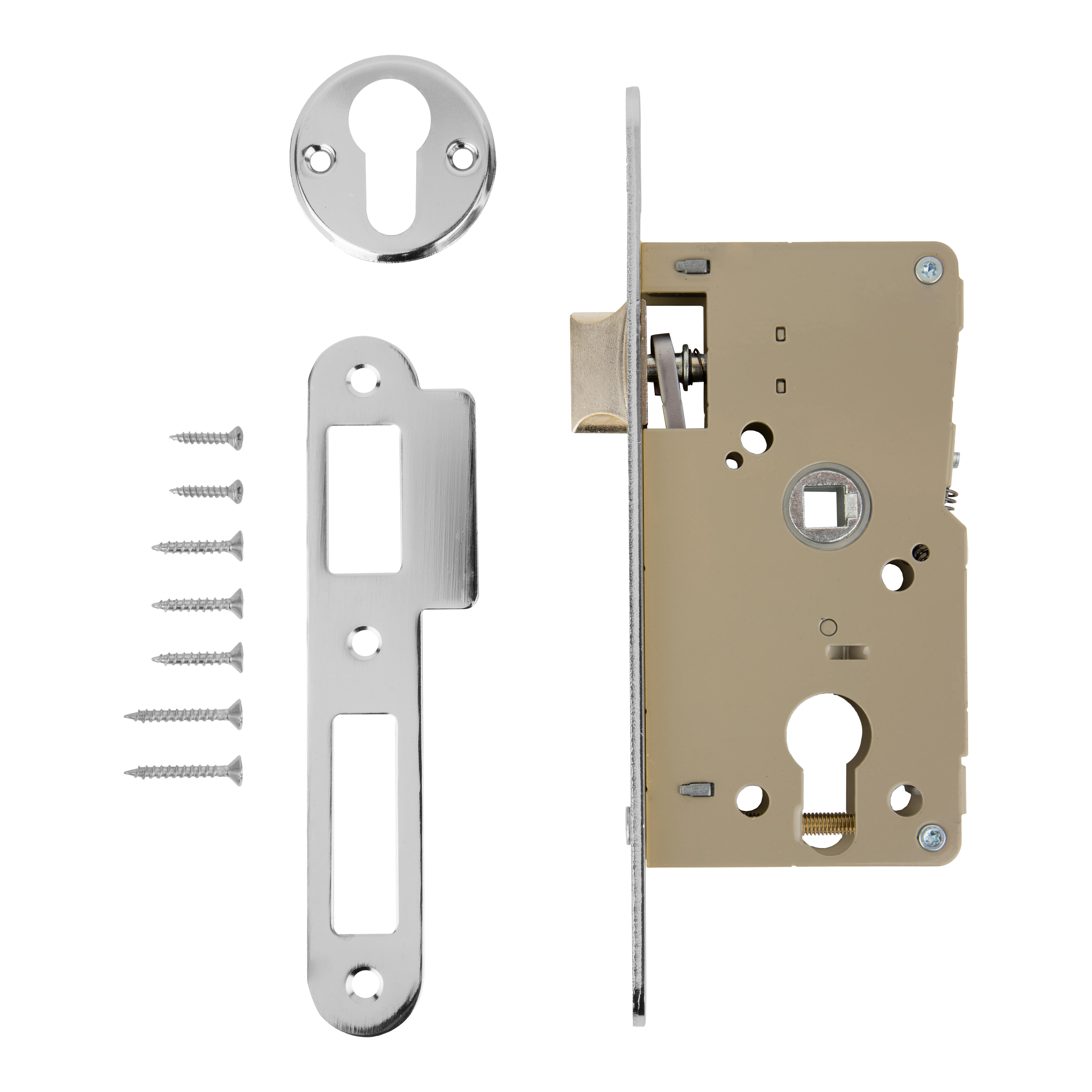 CERRADURA PUERTA INTERIOR DE MADERA FAC DE EMBUTIR EN 40MM LATONADO - 2