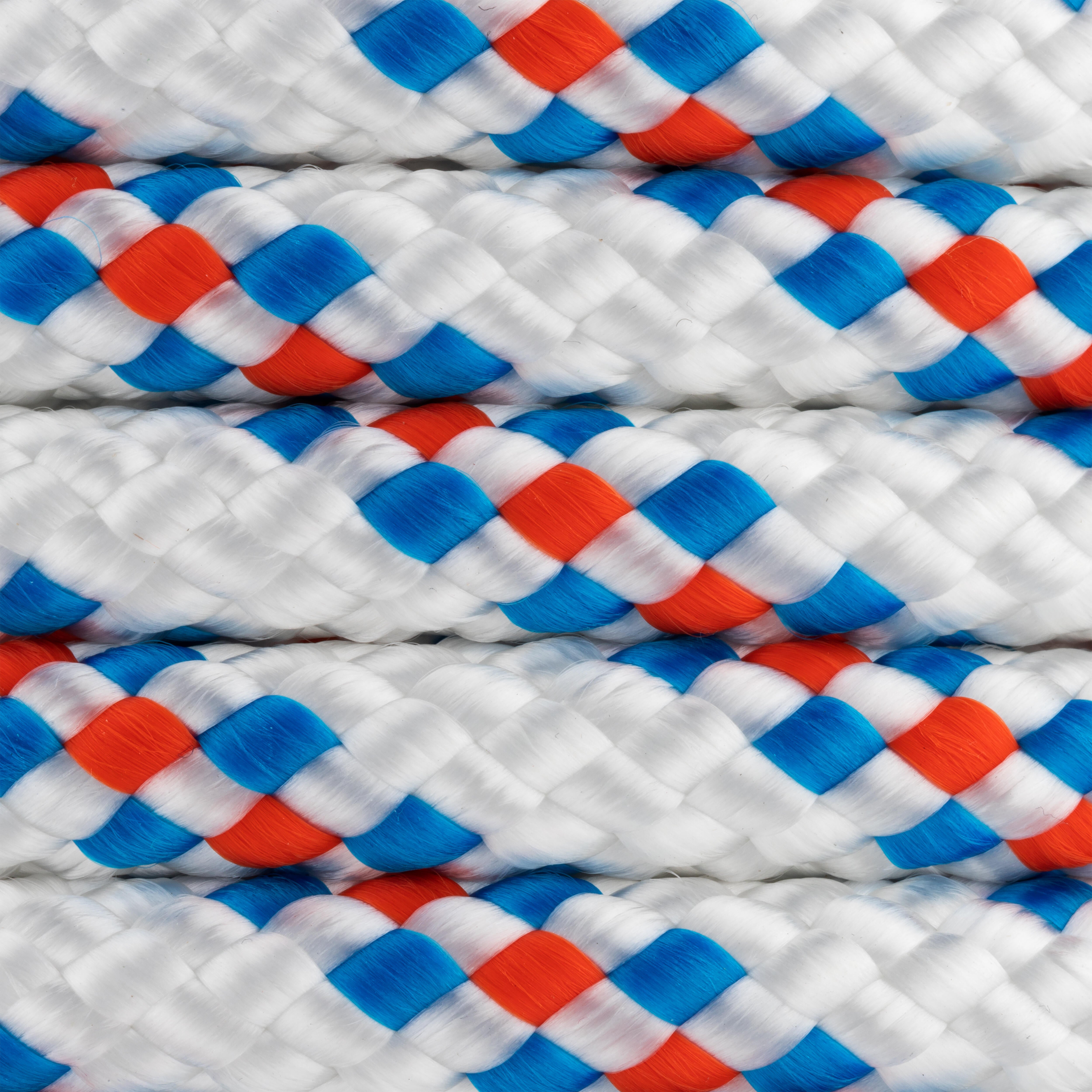 CUERDA POLIÉSTER TRENZADA 10MM 23M BLANCO PINTAS AZUL NARANJA ROMBULL - 2