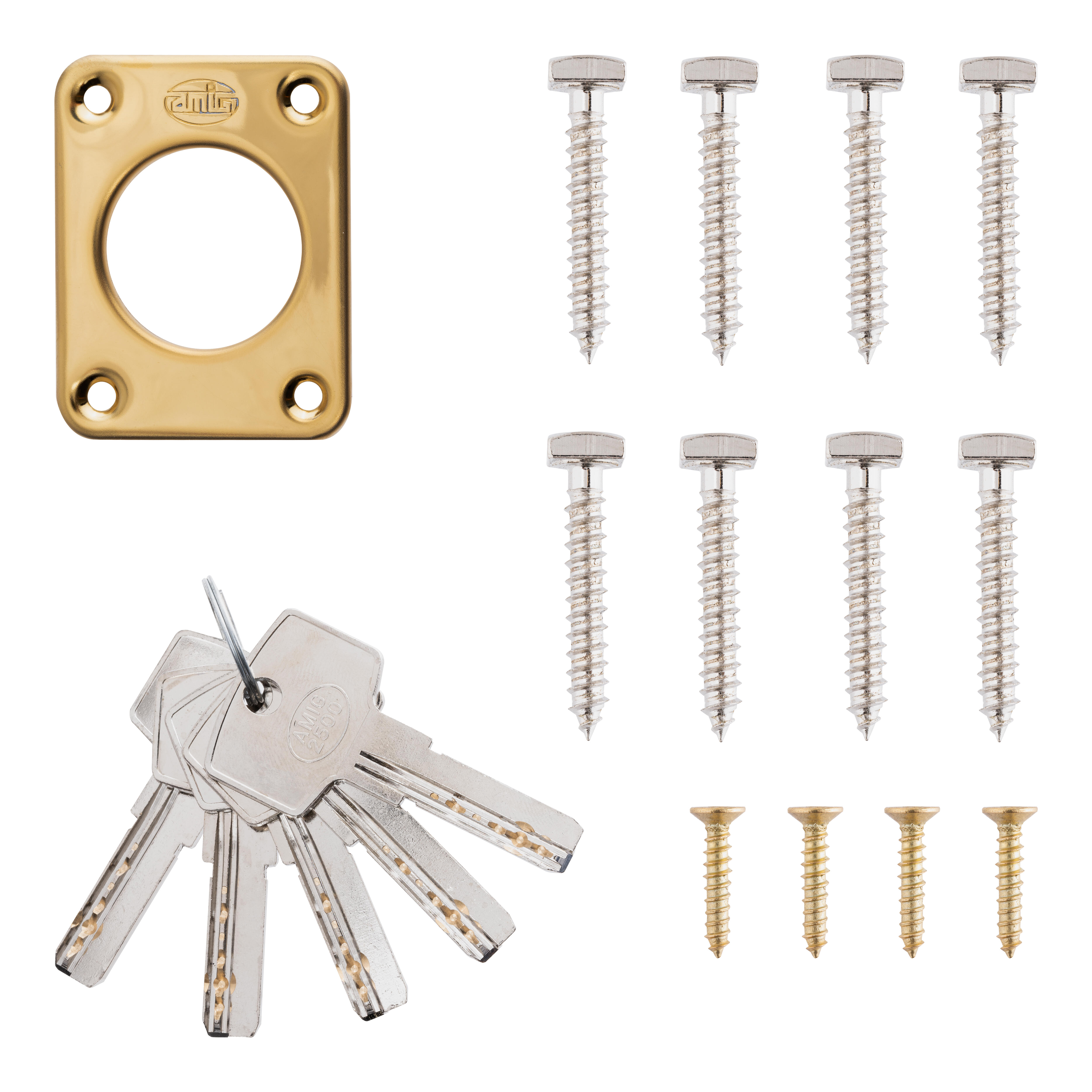 CERROJO PUERTA DE SEGURIDAD INTERIOR Y EXTERIOR PINTADO 5 LLAVES AMIG - 3