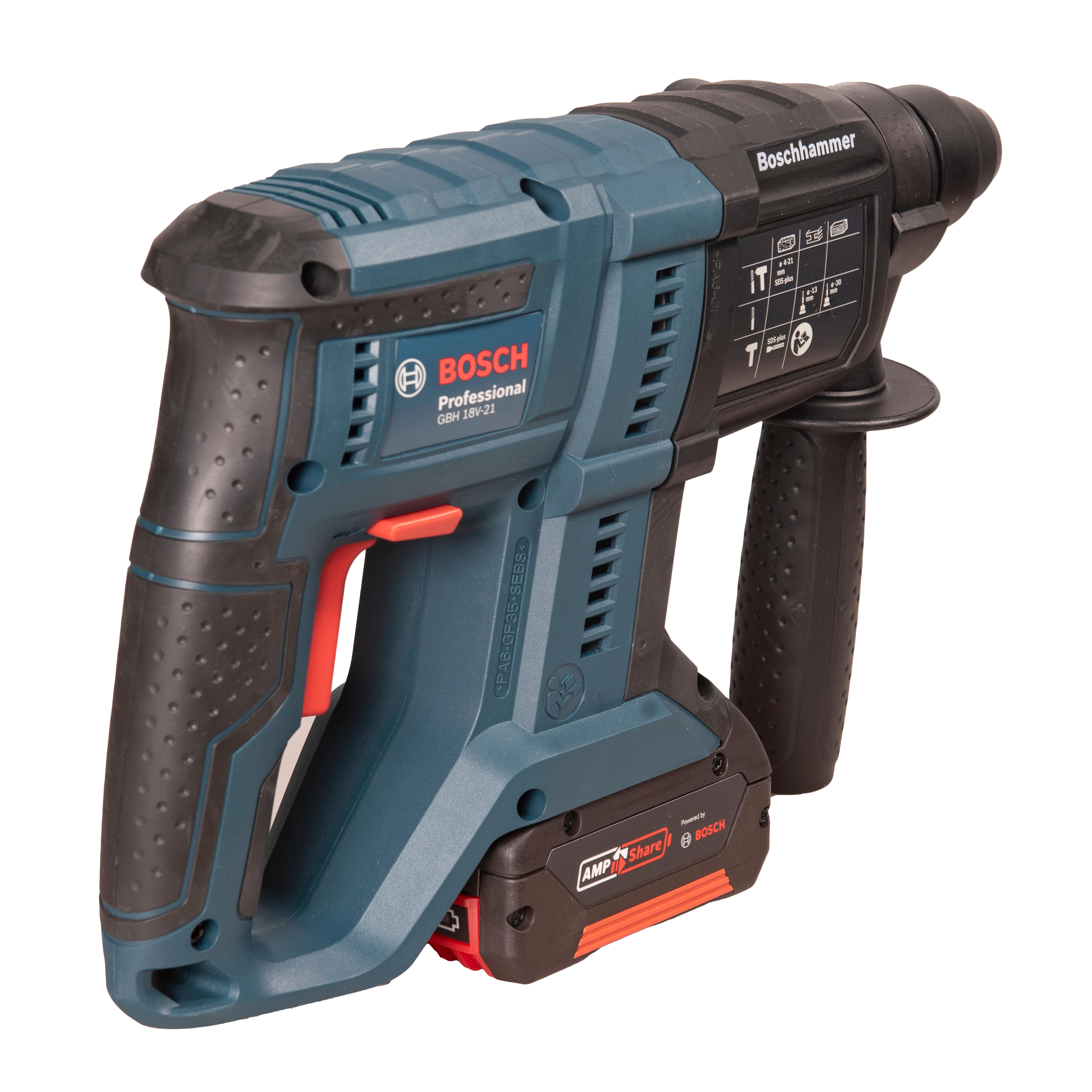 PACK TALADRO PERCUTOR GSB 18V-45 + MARTILLO SDS PLUS GBH 18V-21 + AMOLADORA GWS 18V-10 BOSCH - 14