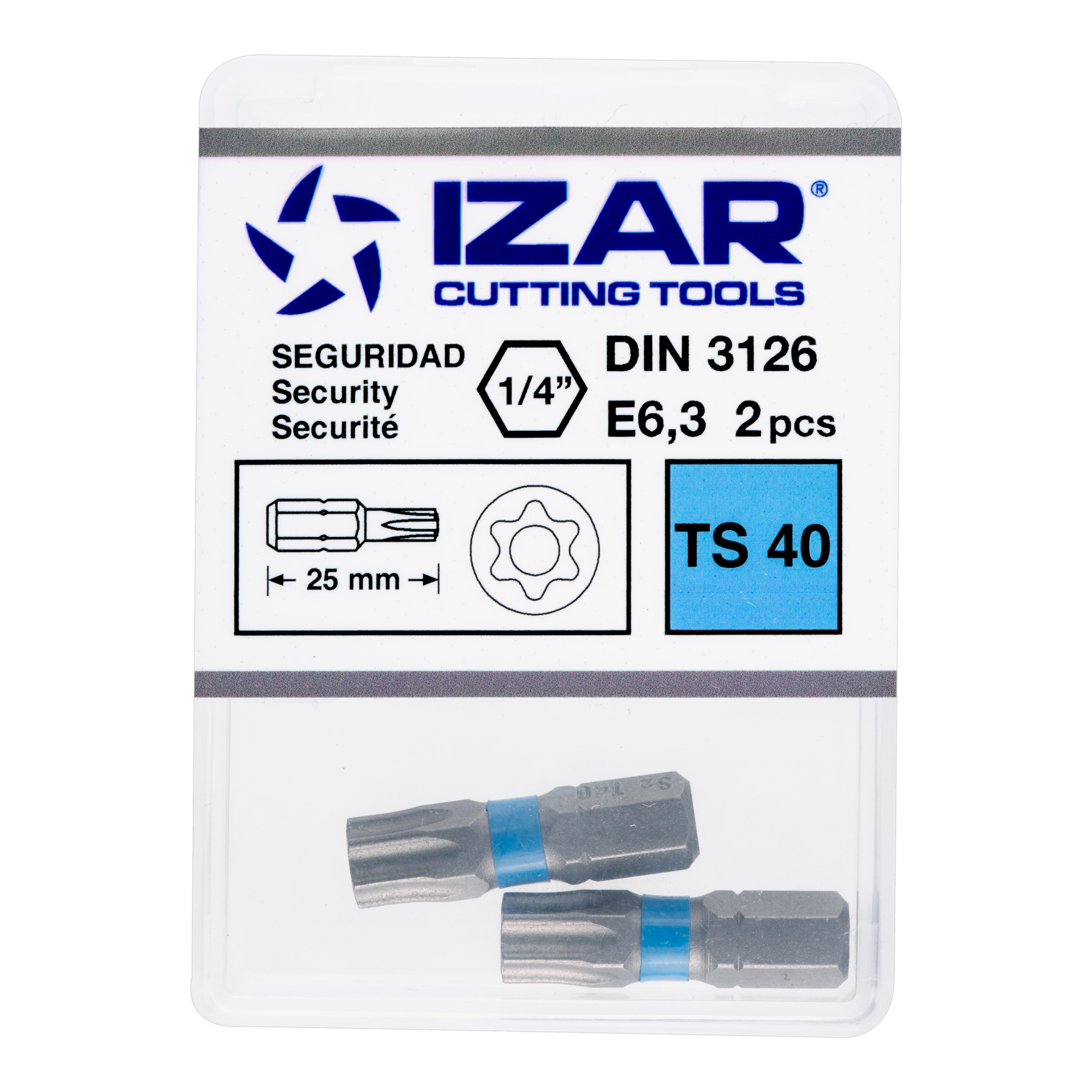 PUNTAS PARA ATORNILLADOR TORX  PTS40 CORTA L25 IZAR 2 UDS - 3