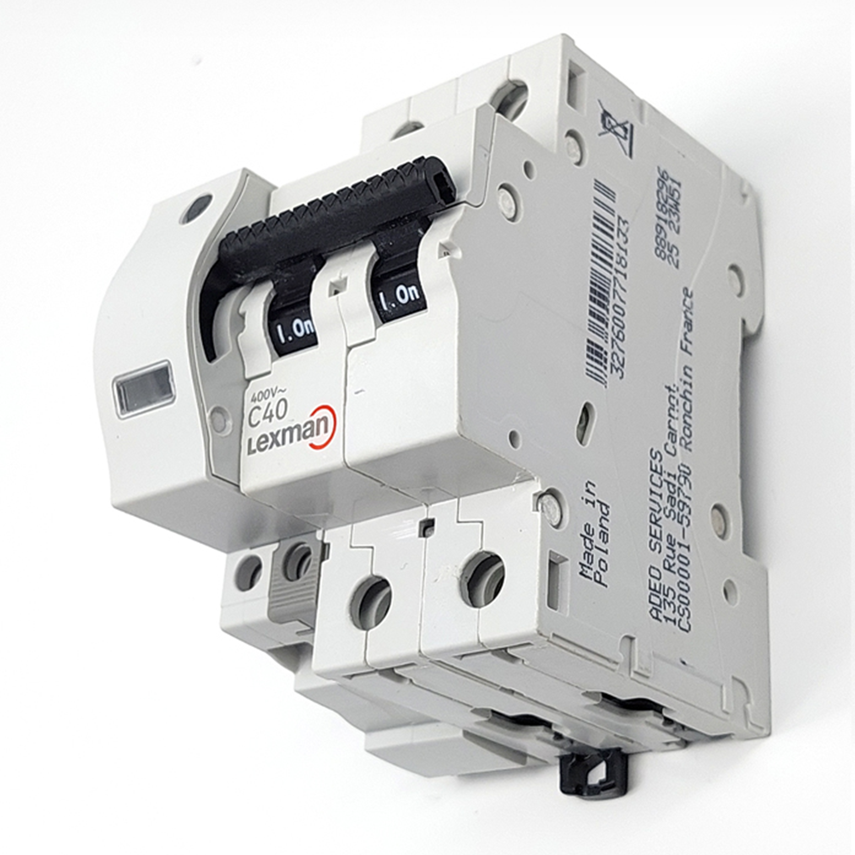 Disjuntor 2 polos curva C 40A conexão por parafuso capacidade de interrupção 6000A LEXMAN - 7