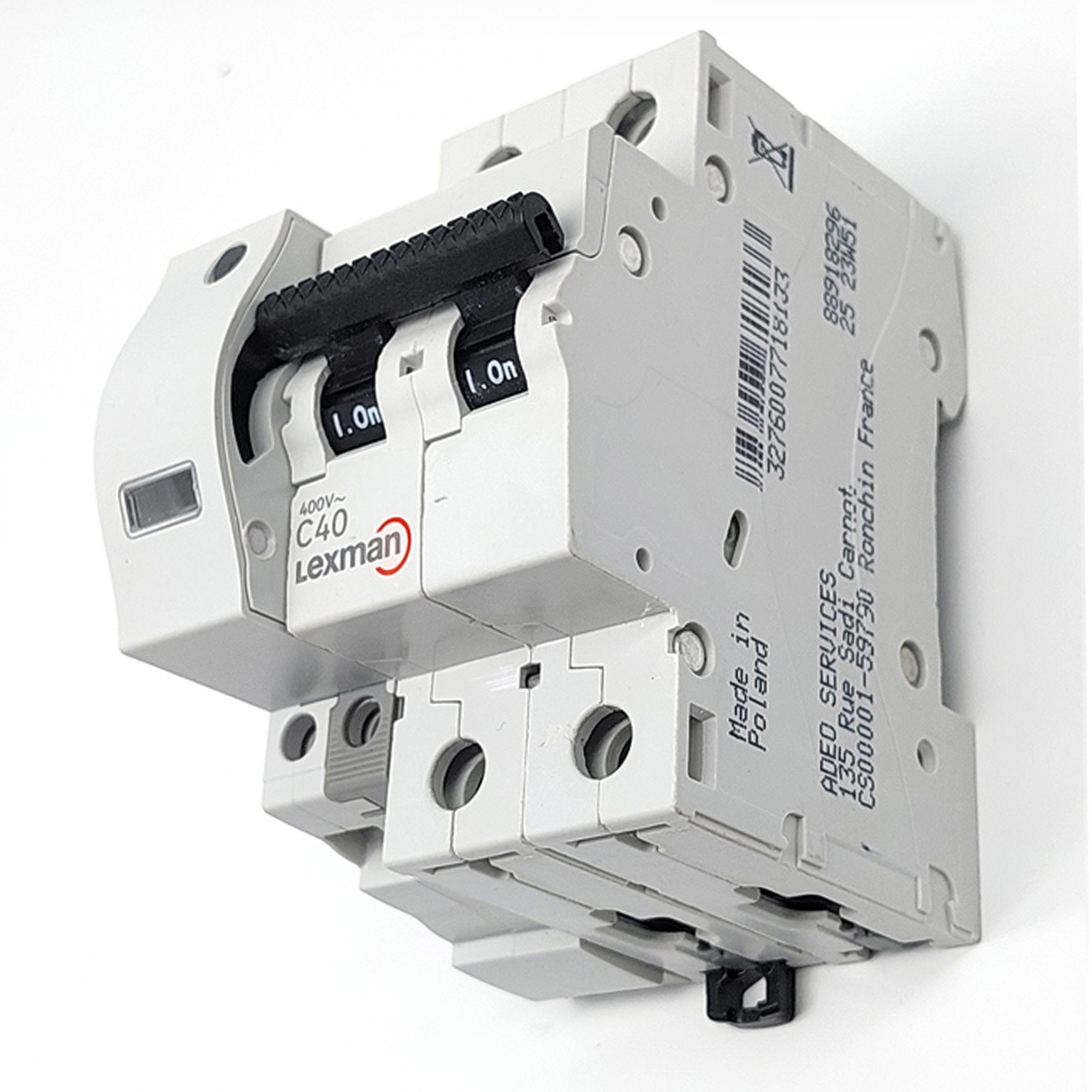 Disjuntor 2 polos curva C 40A conexão por parafuso capacidade de interrupção 6000A LEXMAN - 2