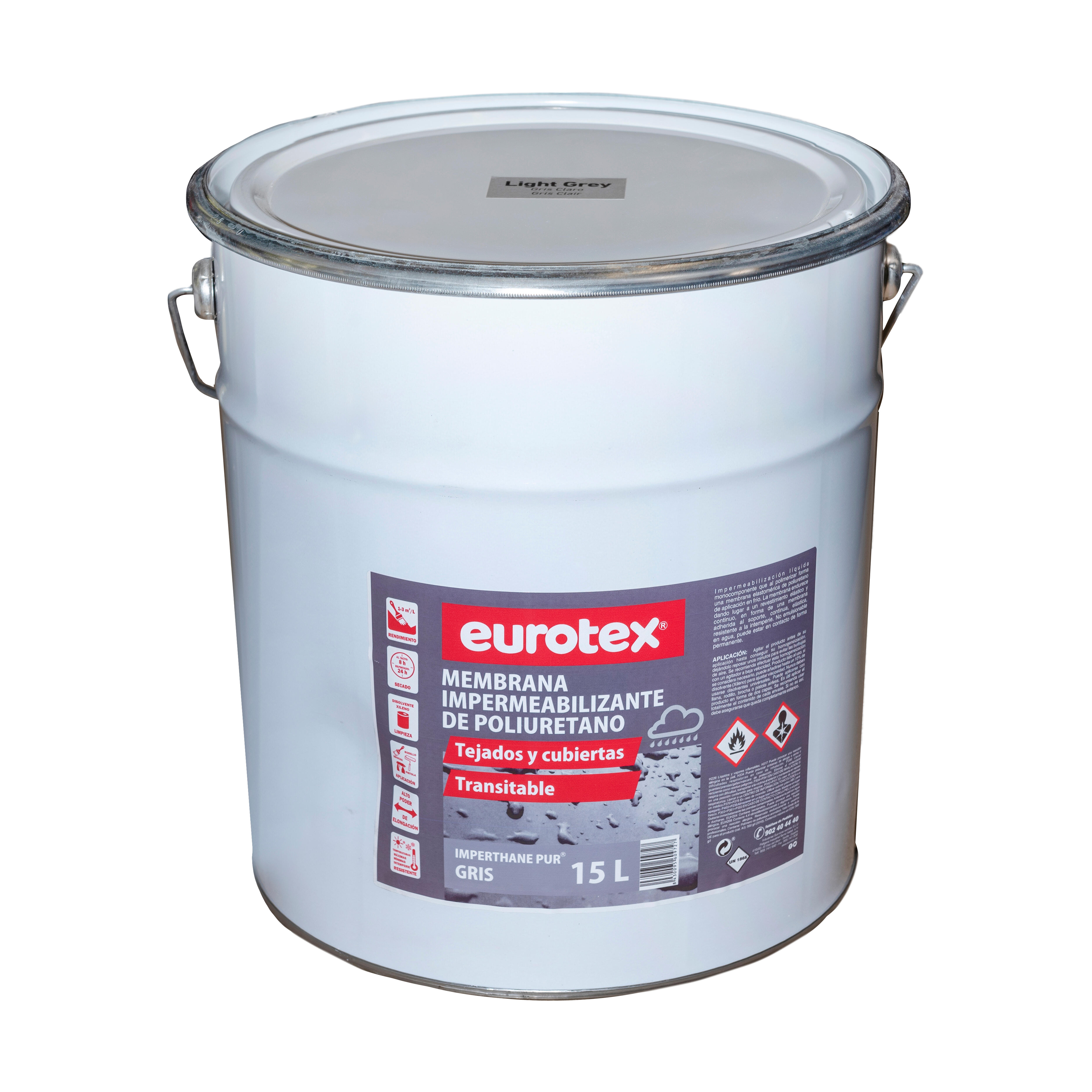 IMPERMEABILIZANTE MEMBRANA DE POLIURETANO 15L GRIS - 2