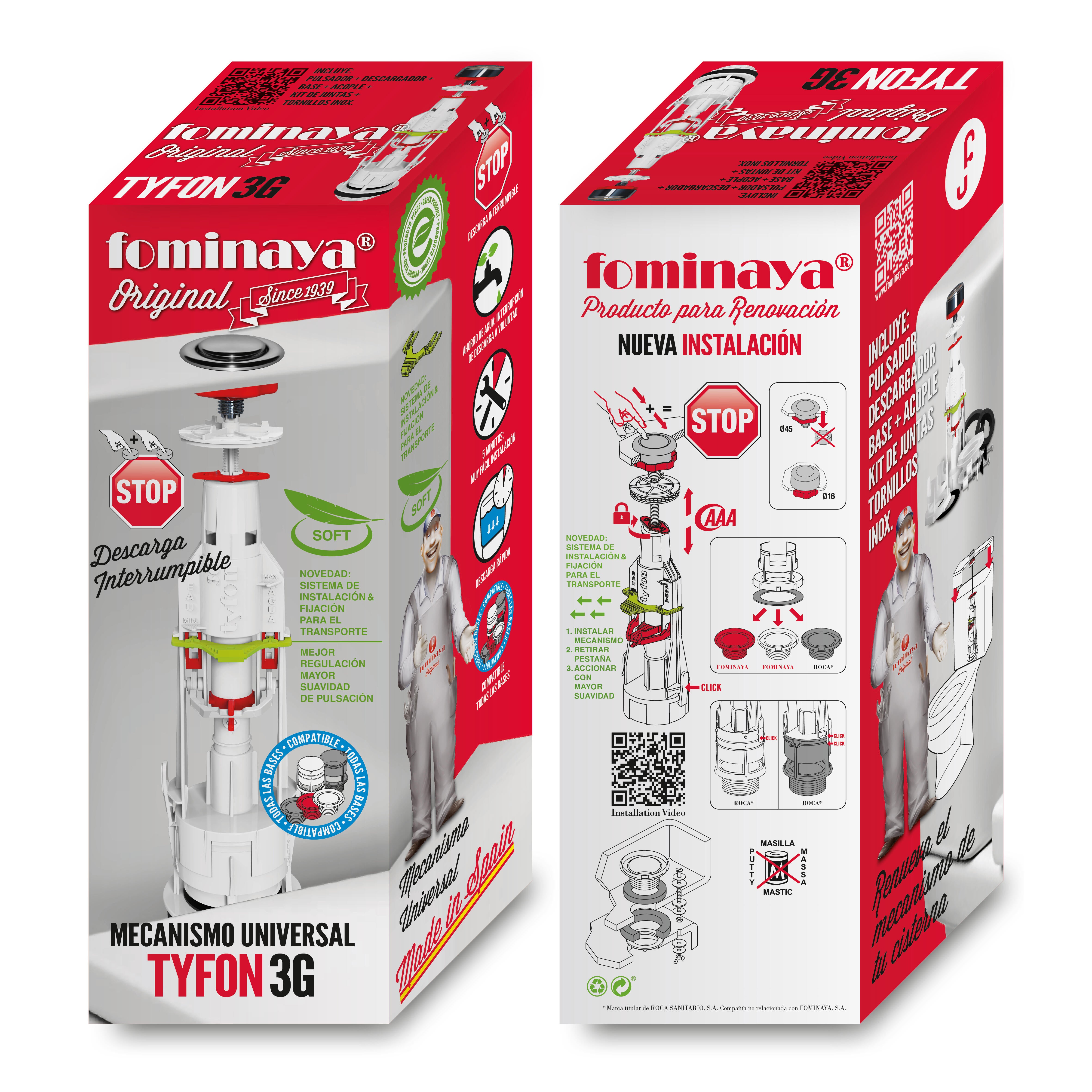 MECANISMO DESCARGA INTERRUMPIBLE CON PULSADOR SIMPLE FOMINAYA - 2