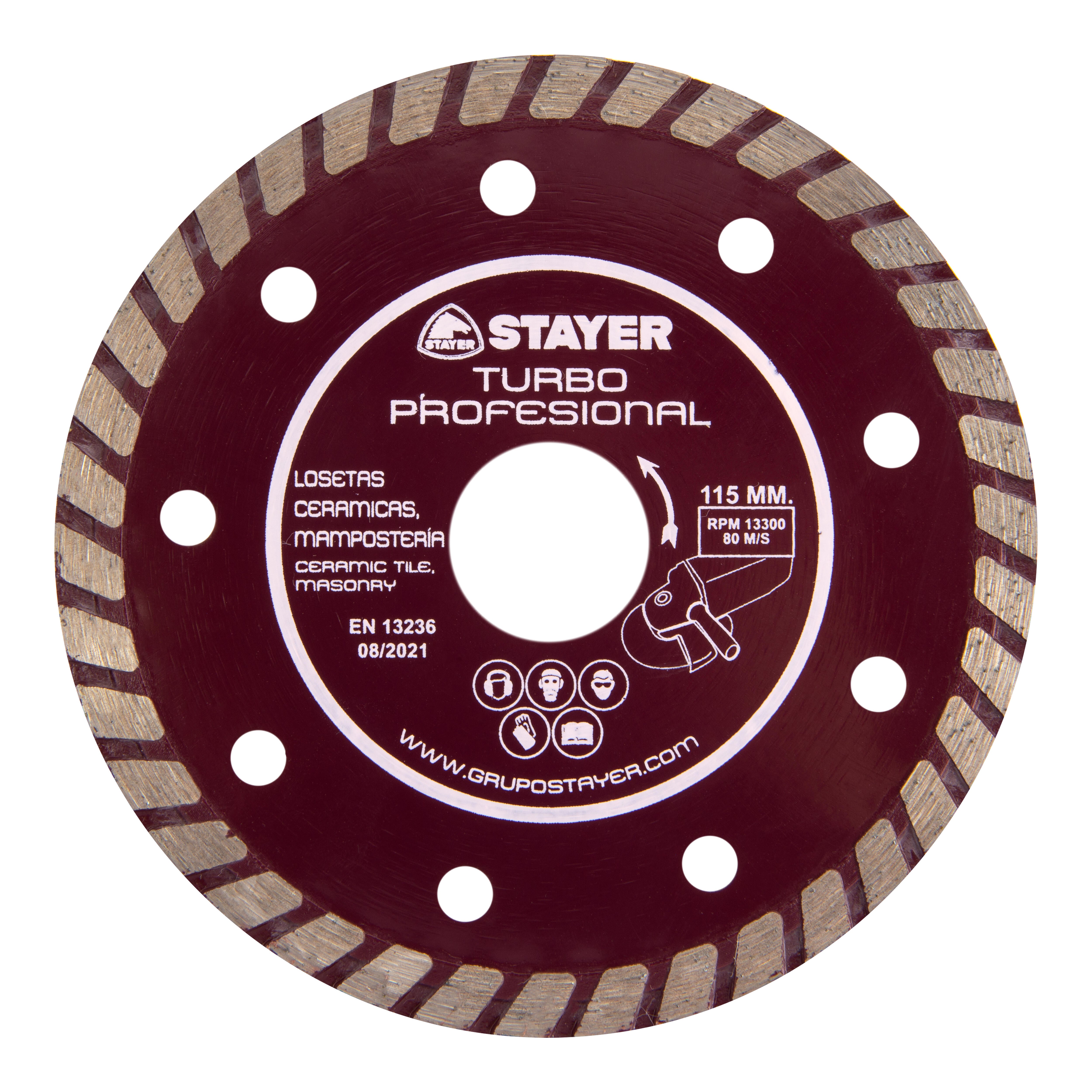 DISCO DE DIAMANTE AMOLADORA CORTE GENERAL DE OBRA BANDA CONTÍNUA TURBO 115MM STAYER - 3